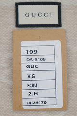 GUCCI Pre-Owned Logo Wool Ecru Scarf