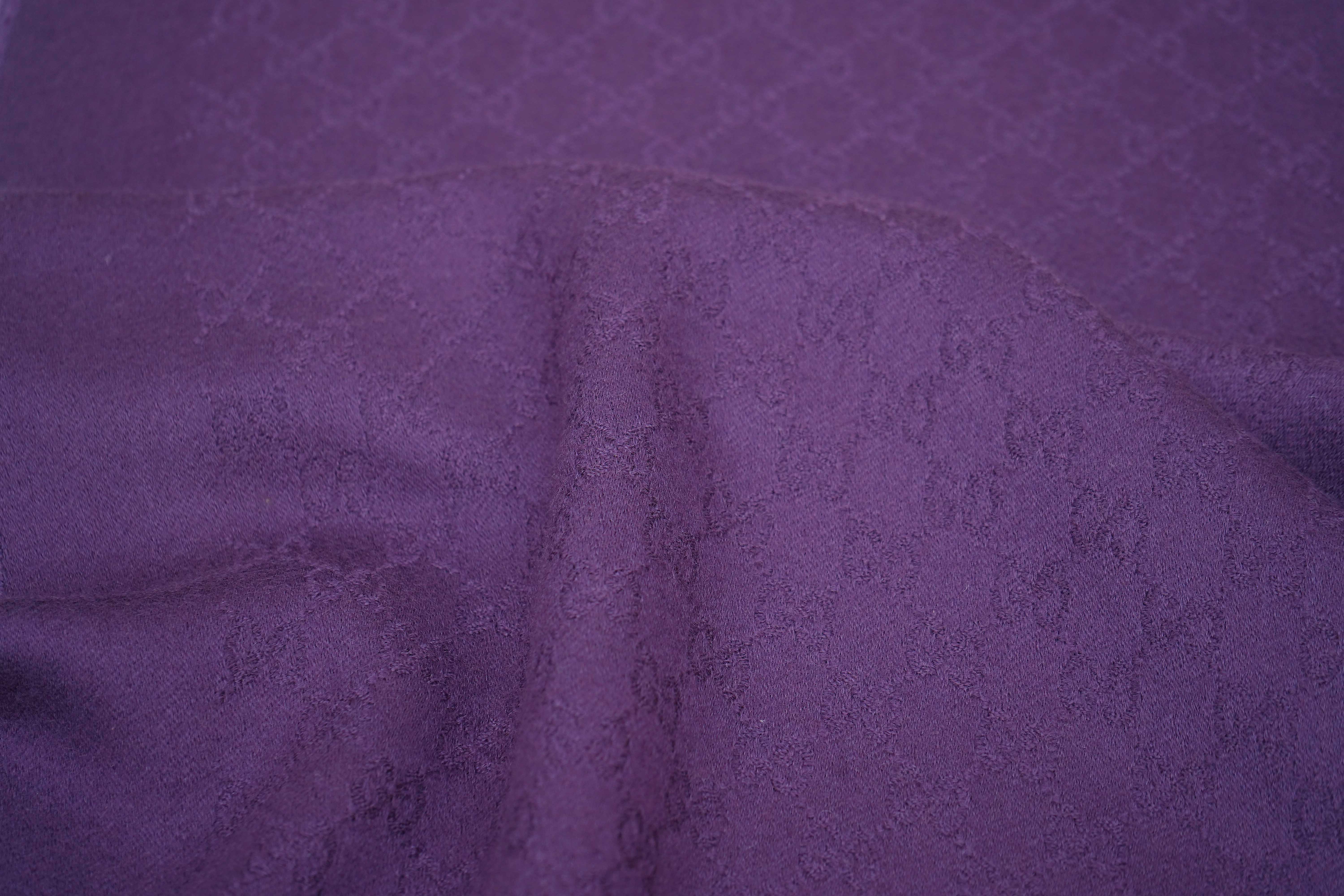 Gucci Pre-owned Logo Wool Purple Scarf