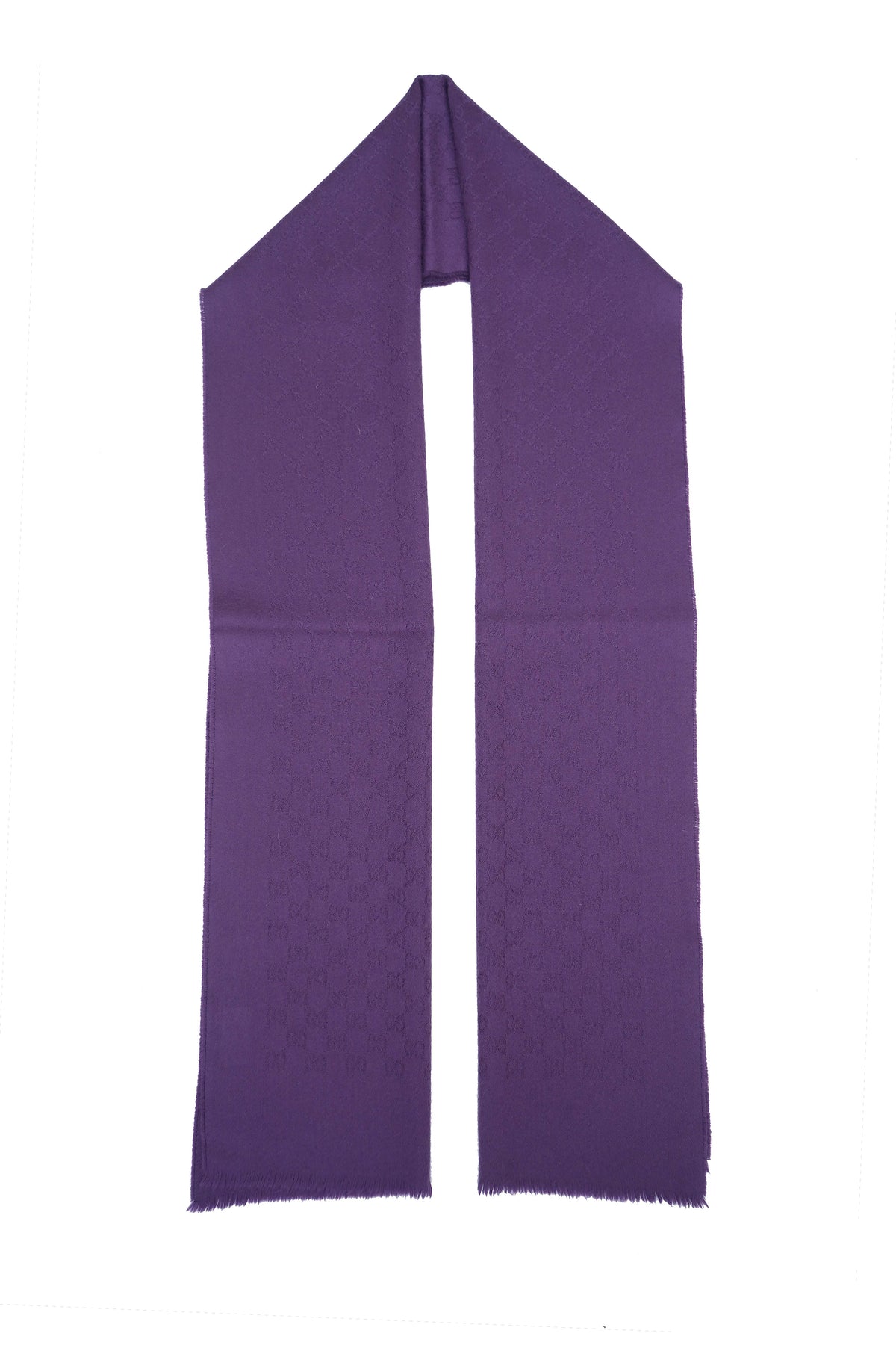 Gucci Pre-owned Logo Wool Purple Scarf