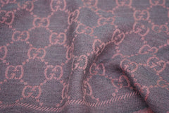 GUCCI Pre-Owned Logo Wool Pink Scarf