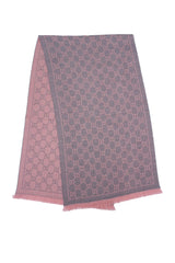 GUCCI Pre-Owned Logo Wool Pink Scarf