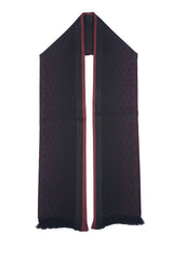 GUCCI Pre-Owned Logo Wool Burgundy Scarf