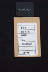 GUCCI Pre-Owned Logo Wool Burgundy Scarf