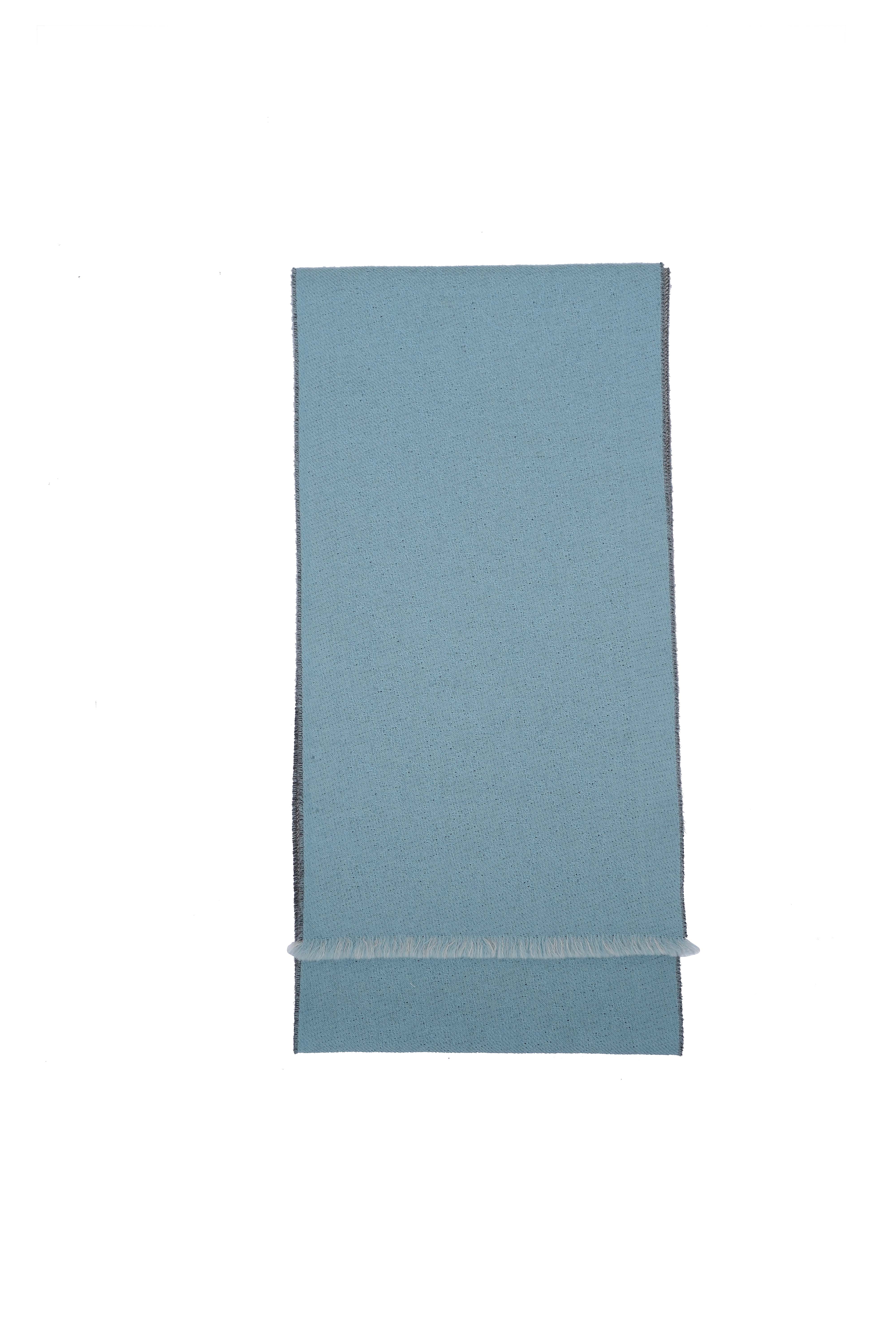 Gucci Pre-owned Logo Wool Sky Blue Scarf