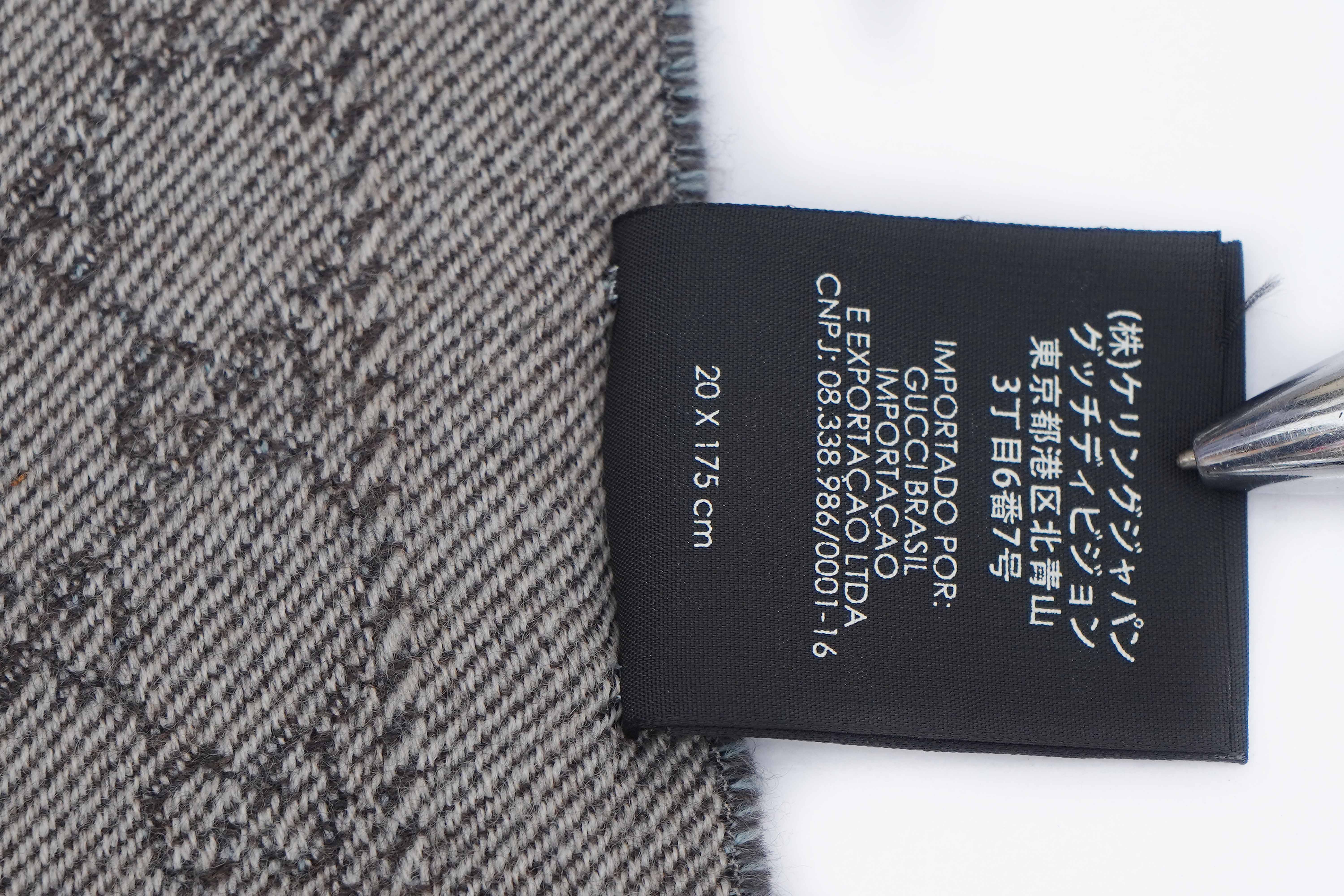 Gucci Pre-owned Logo Wool Sky Blue Scarf