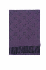CELINE Pre-Owned Logo Wool Purple Scarf