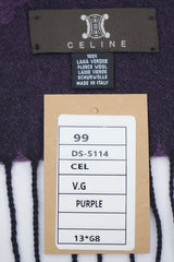 CELINE Pre-Owned Logo Wool Purple Scarf