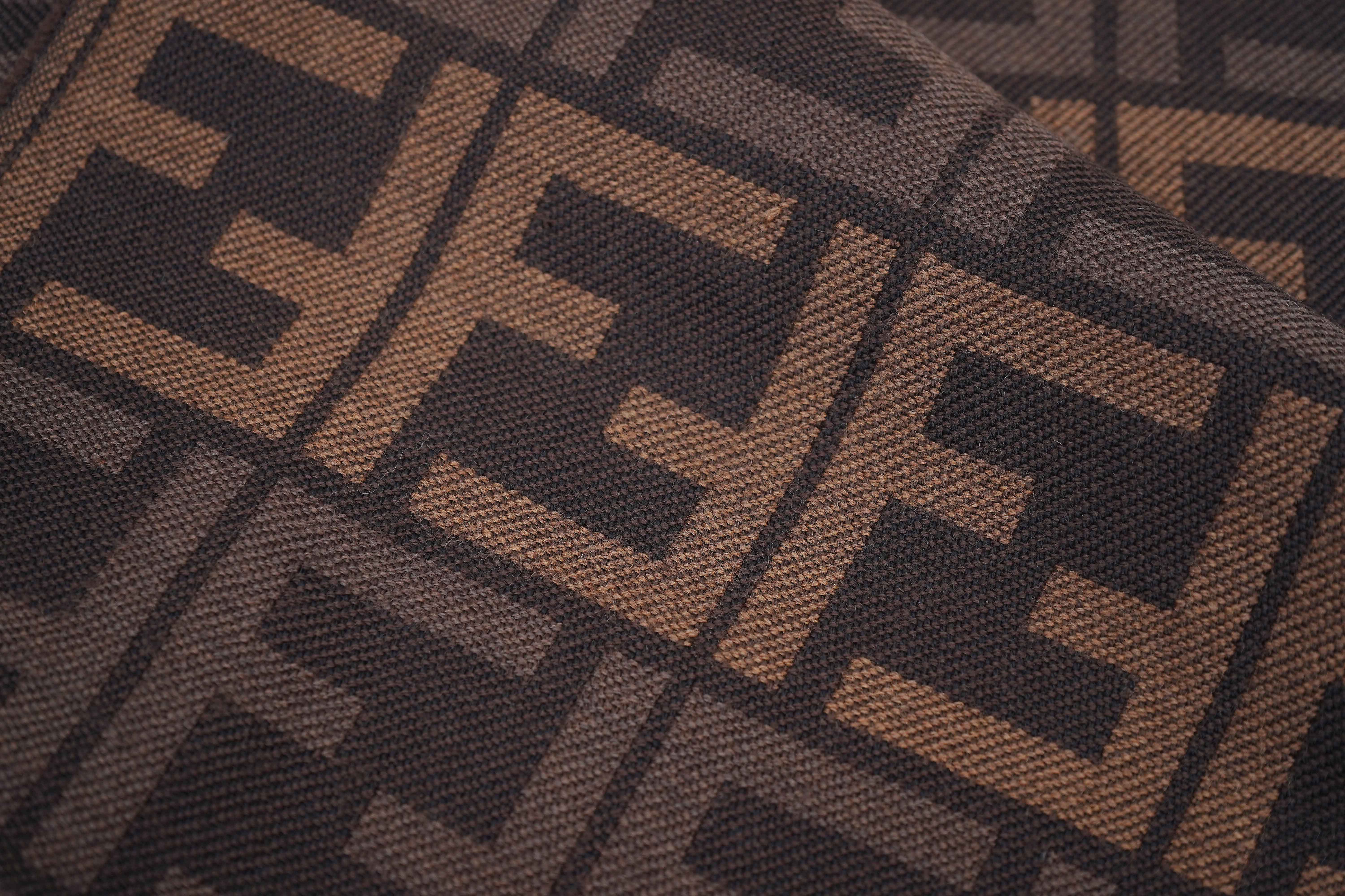 Fendi Pre-owned Logo Wool Brown Scarf