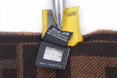 FENDI Pre-Owned Logo Wool Brown Scarf