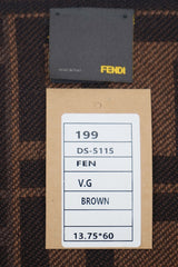 FENDI Pre-Owned Logo Wool Brown Scarf