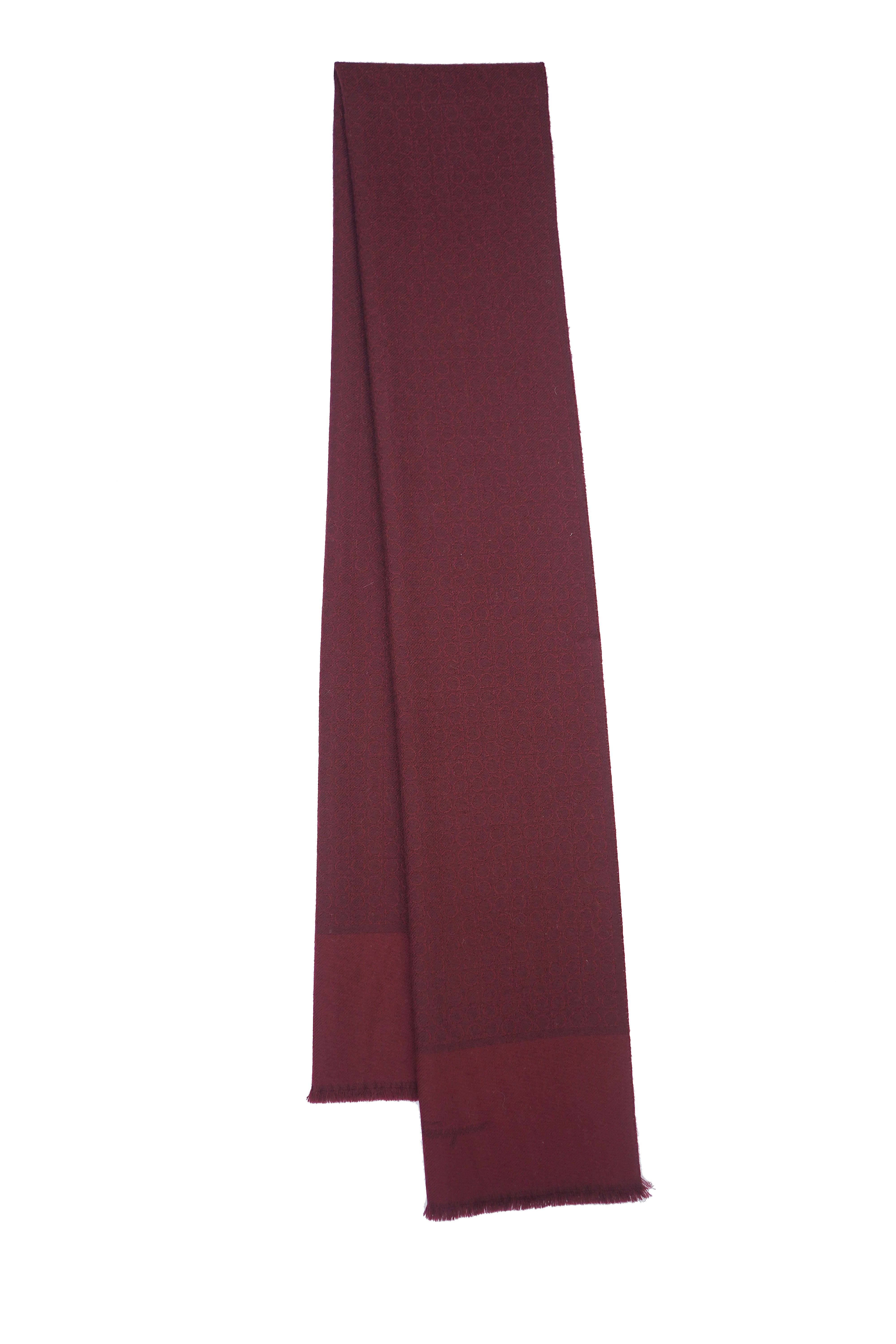 Salvatore Ferragamo Pre-owned Plain Wool Maroon Scarf