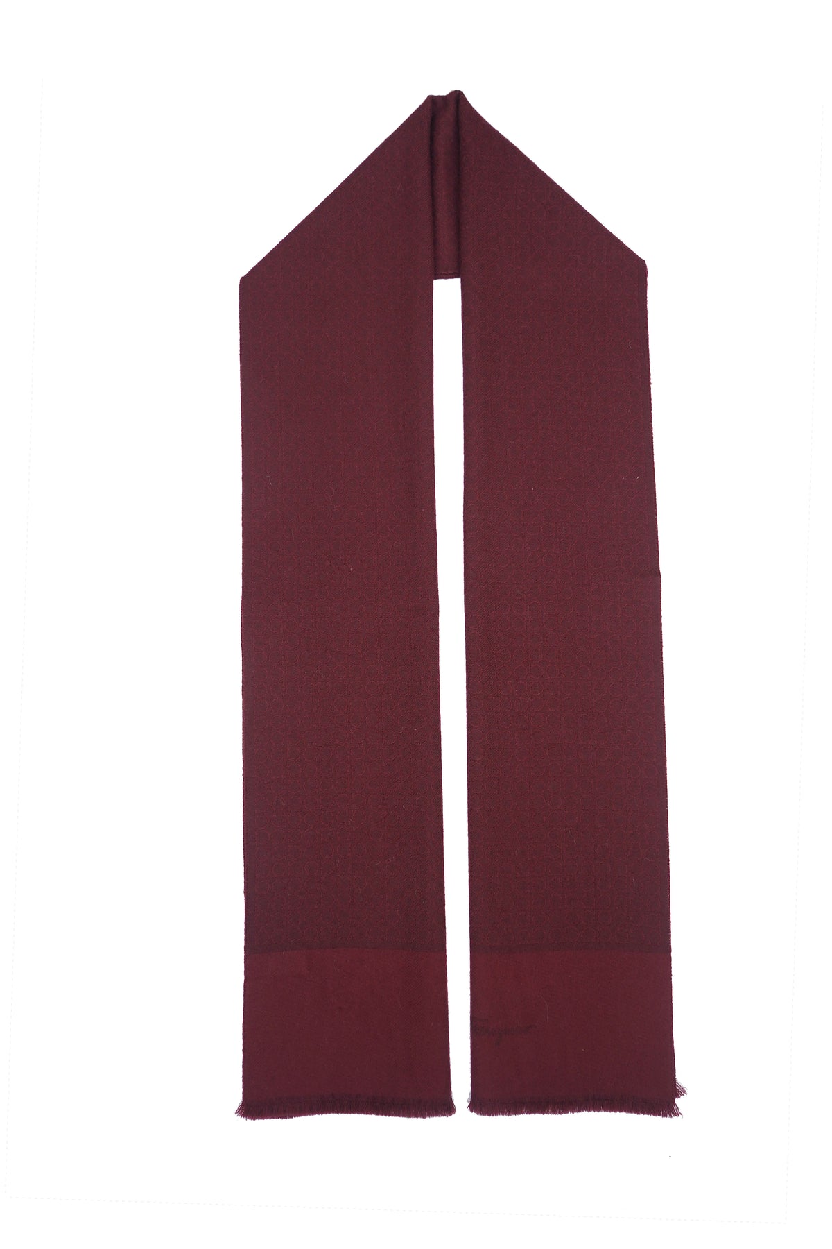 Salvatore Ferragamo Pre-owned Plain Wool Maroon Scarf