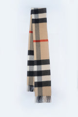 Burberry Pre-Owned Check Cashmere Beige Scarf
