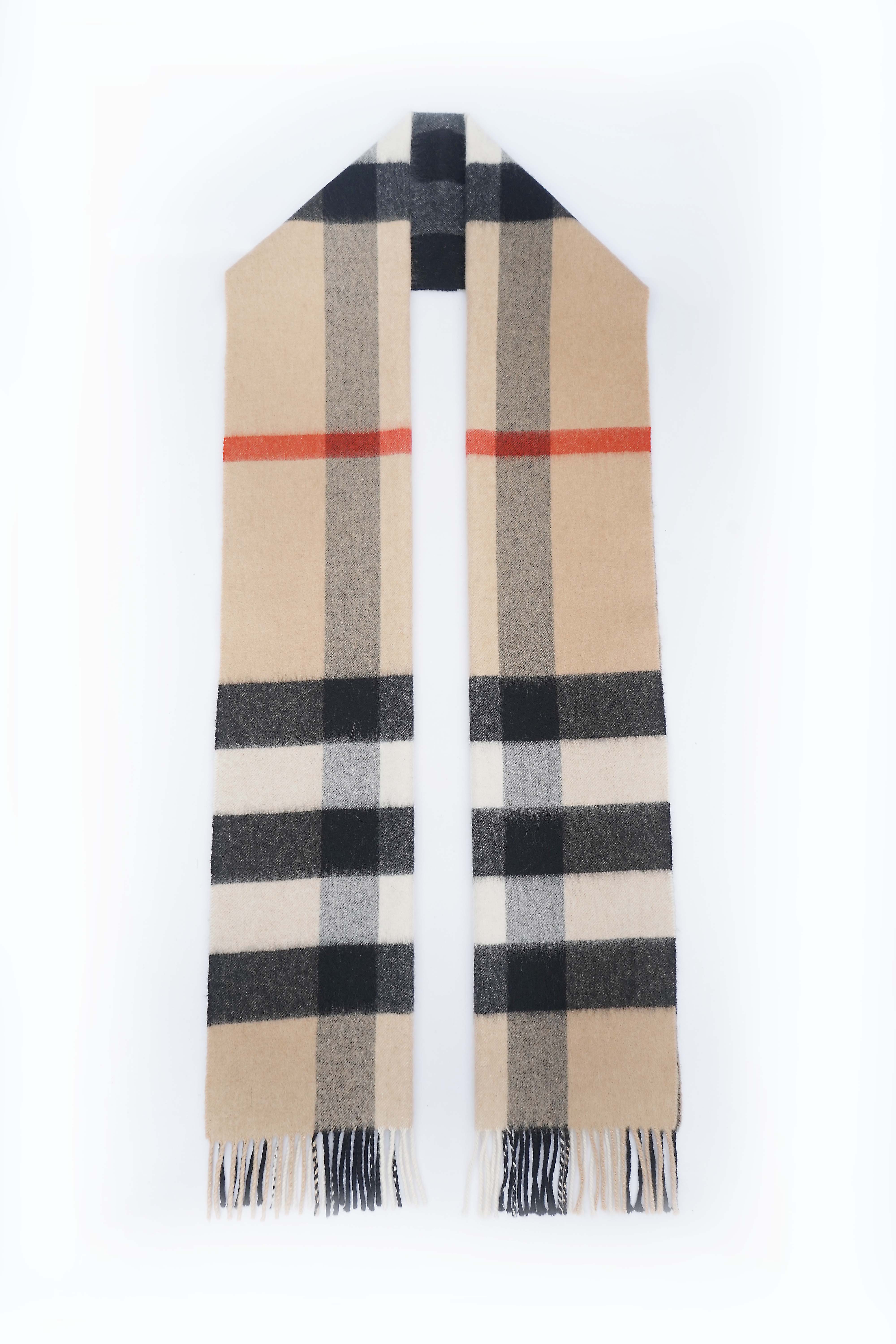 Classic Check Cashmere Beige Scarf