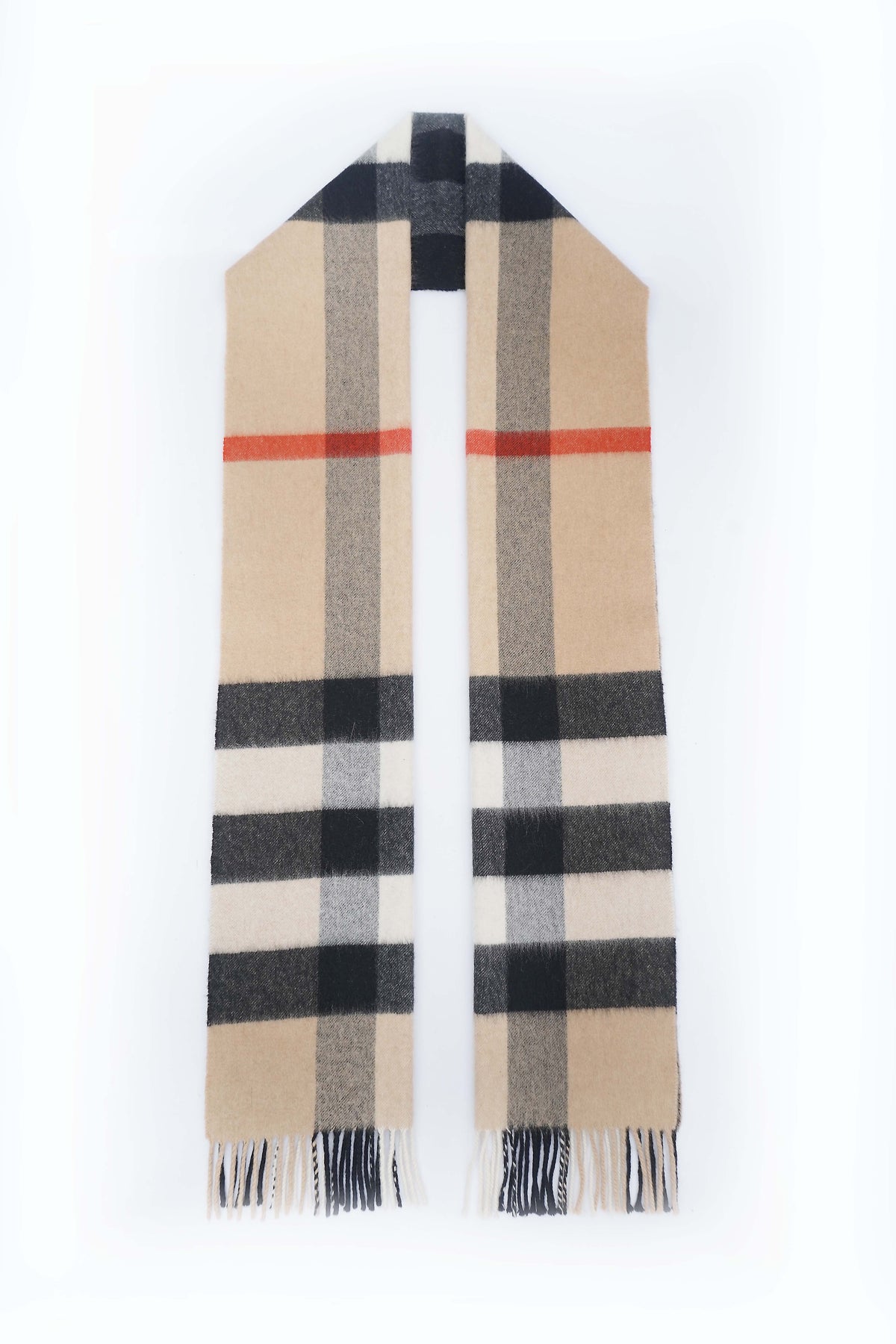 Classic Check Cashmere Beige Scarf