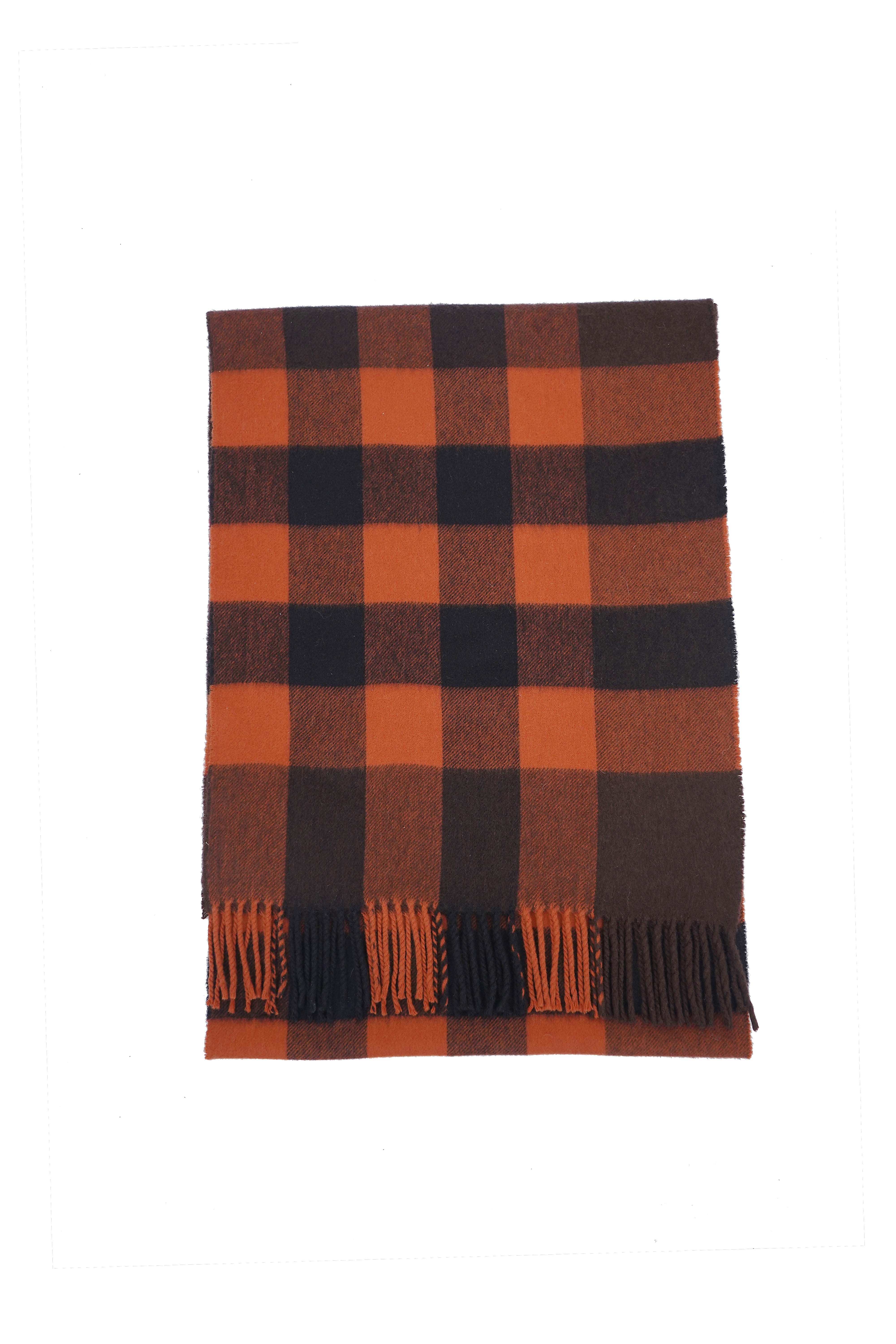 Classic Check Cashmere Orange Scarf