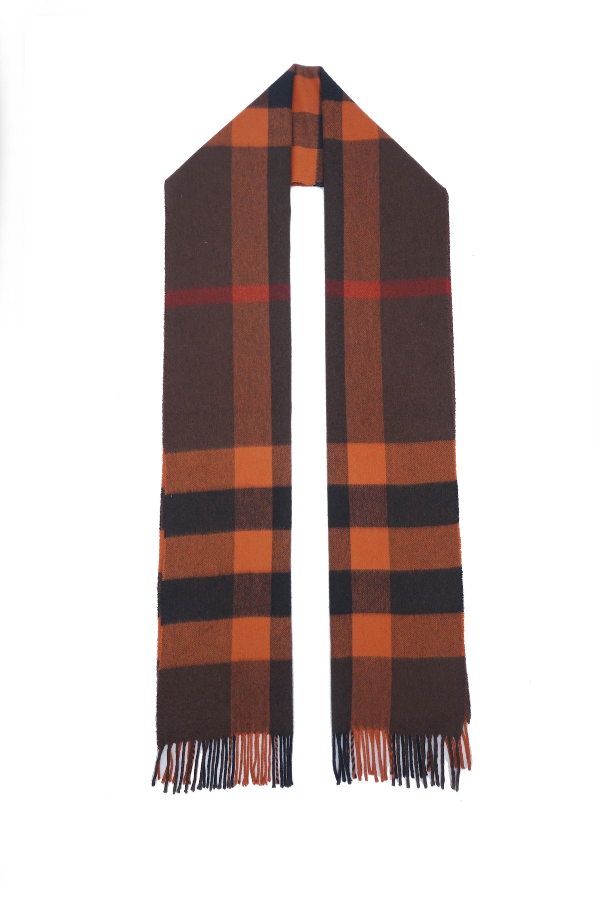Classic Check Cashmere Orange Scarf