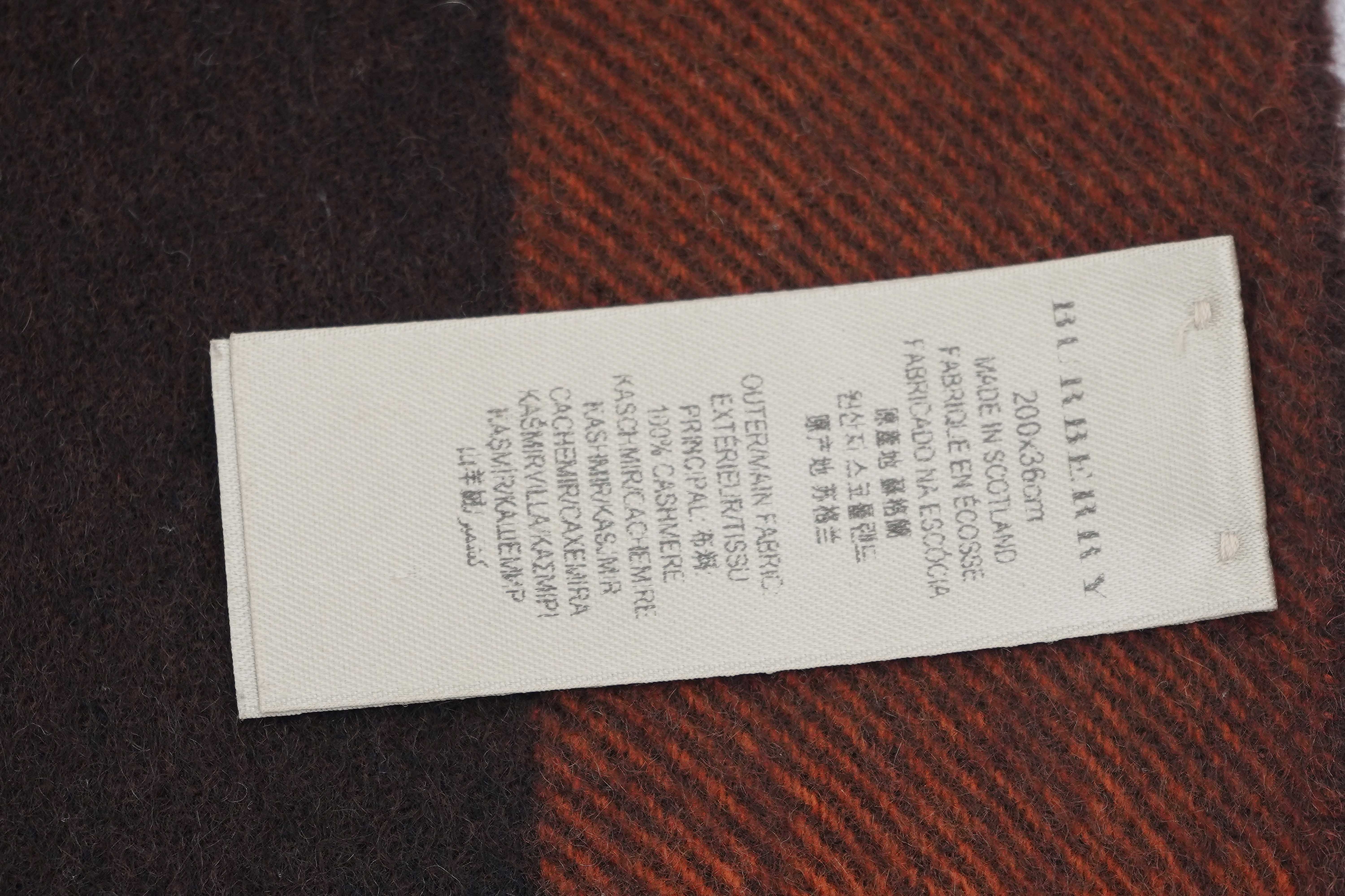 Classic Check Cashmere Orange Scarf