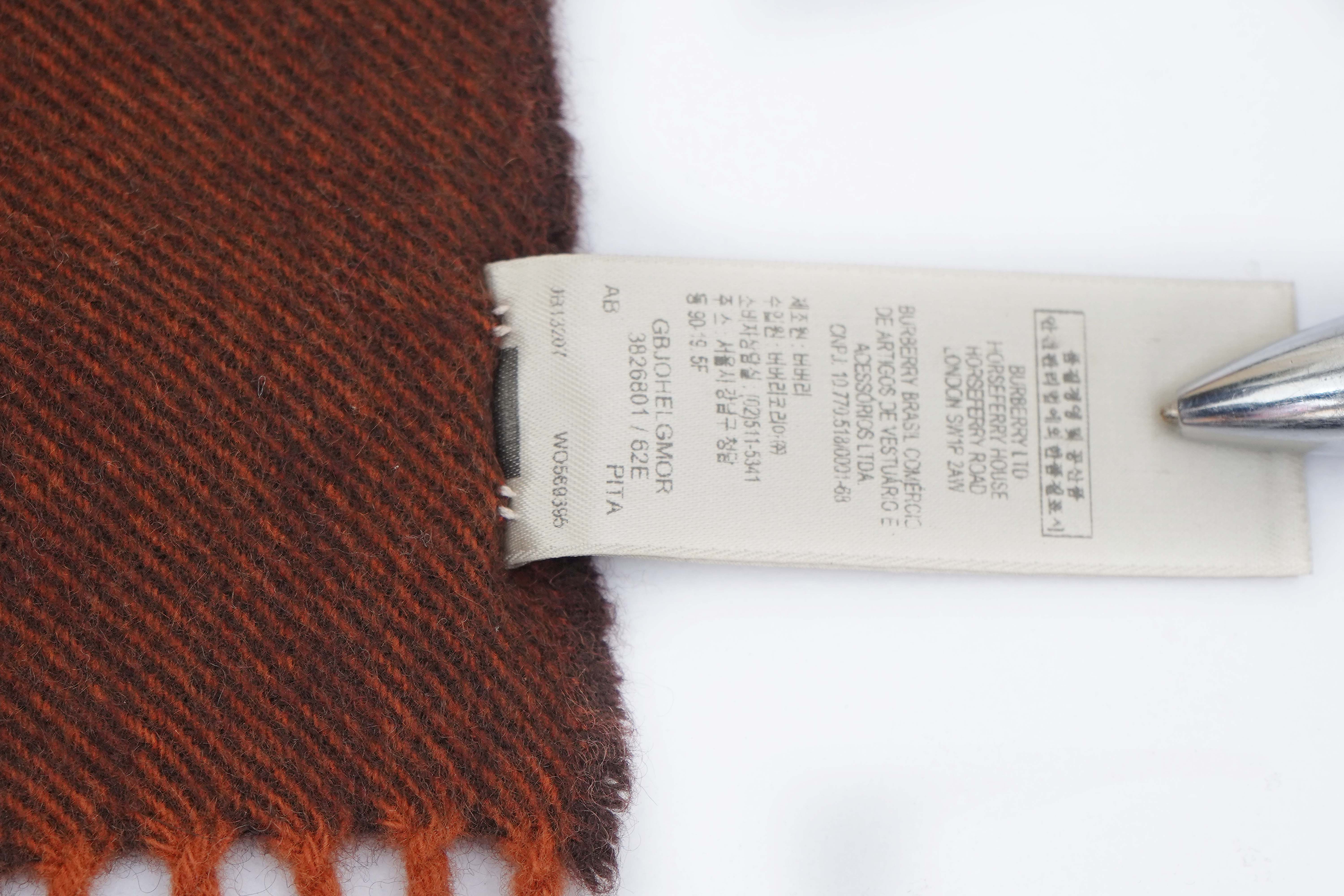 Classic Check Cashmere Orange Scarf