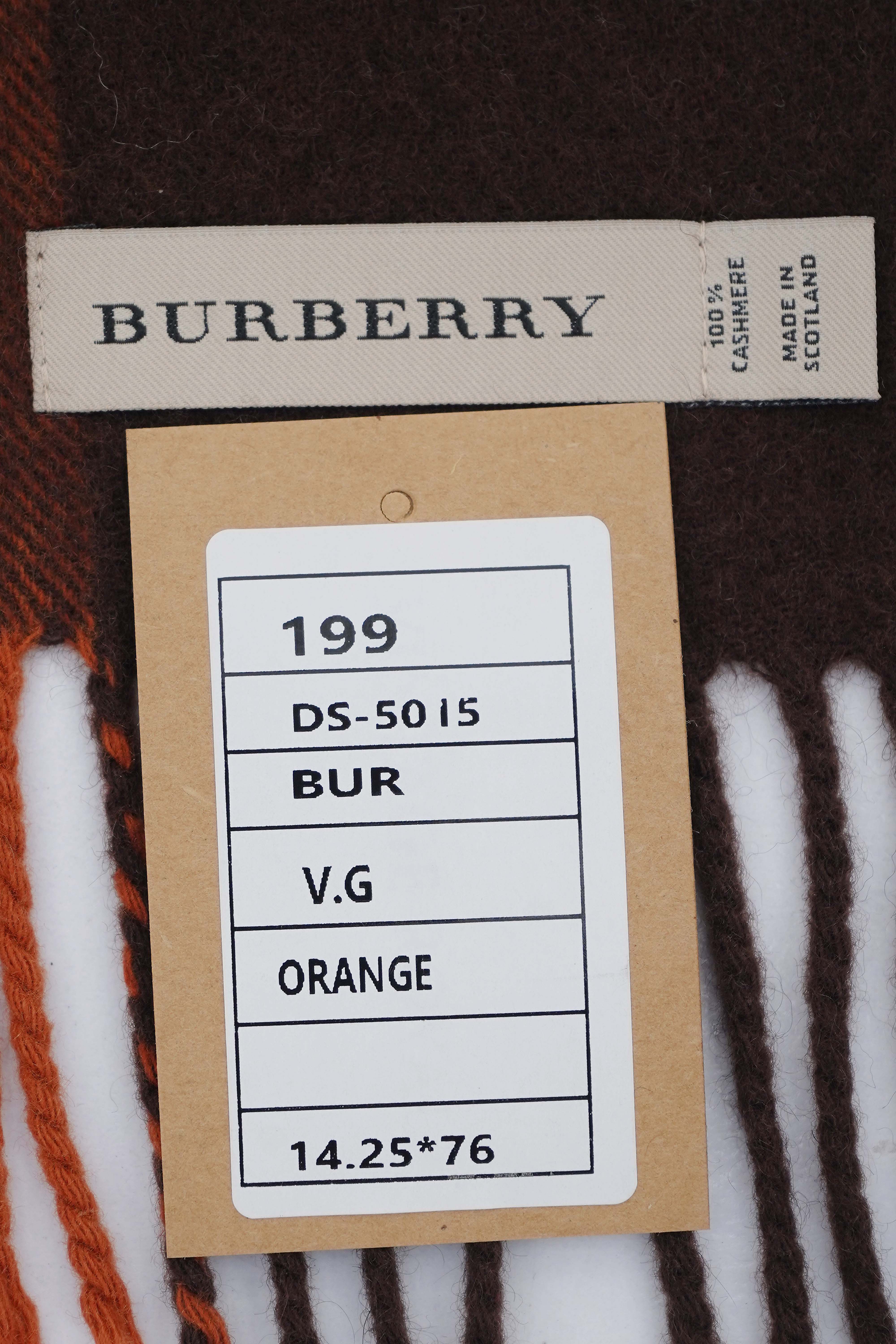 Classic Check Cashmere Orange Scarf