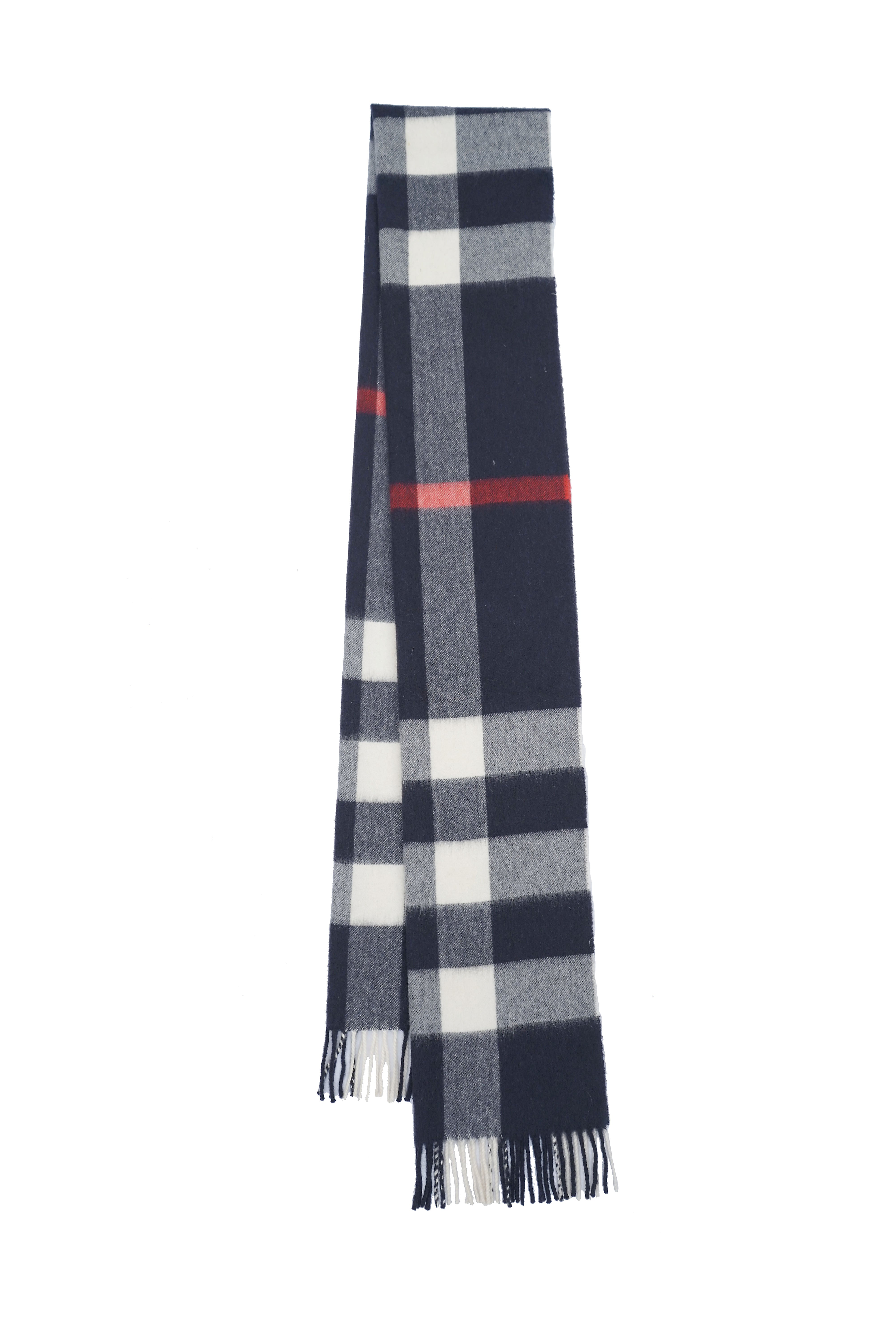 Classic Check Cashmere Blue Scarf