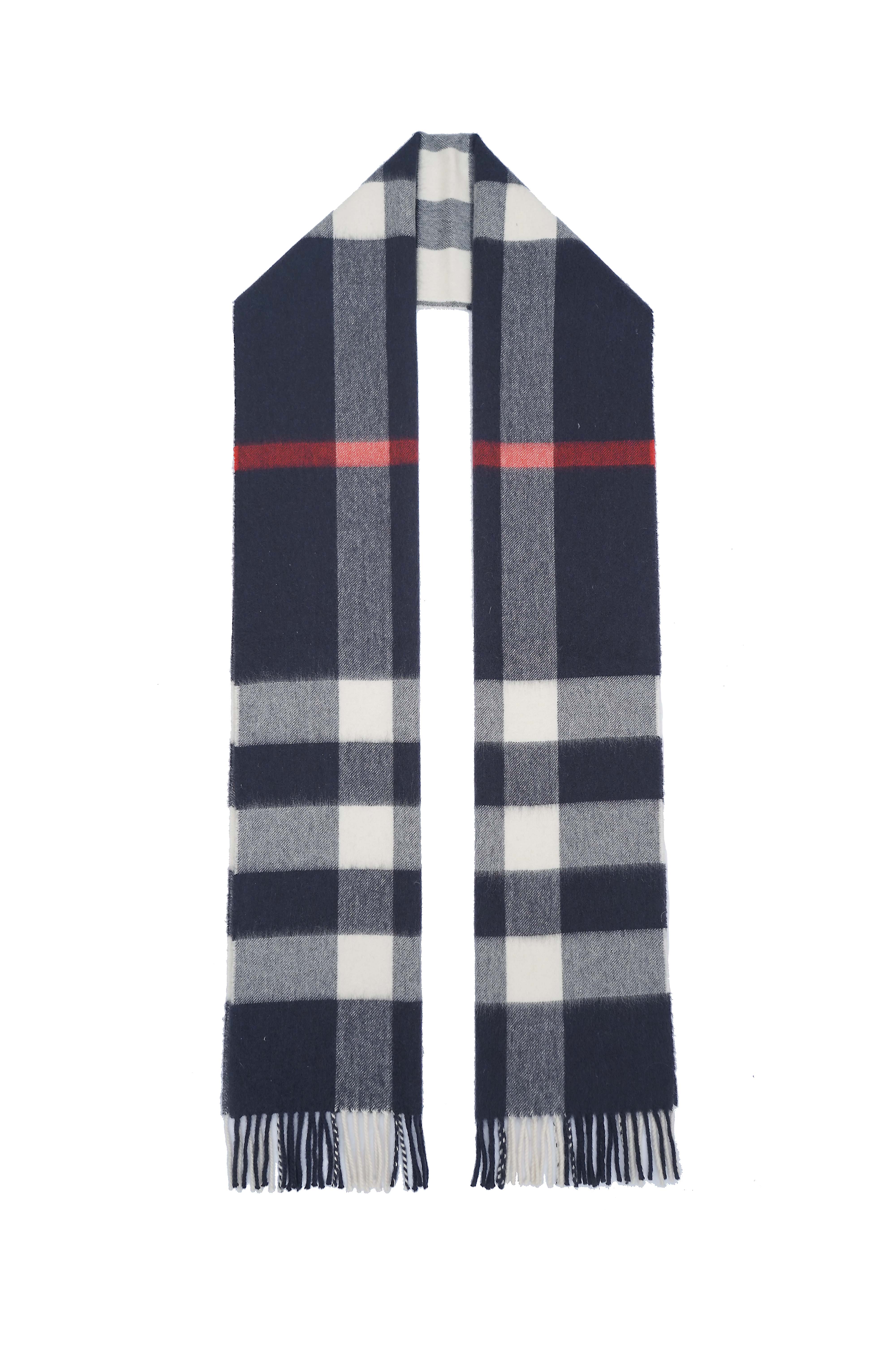 Classic Check Cashmere Blue Scarf