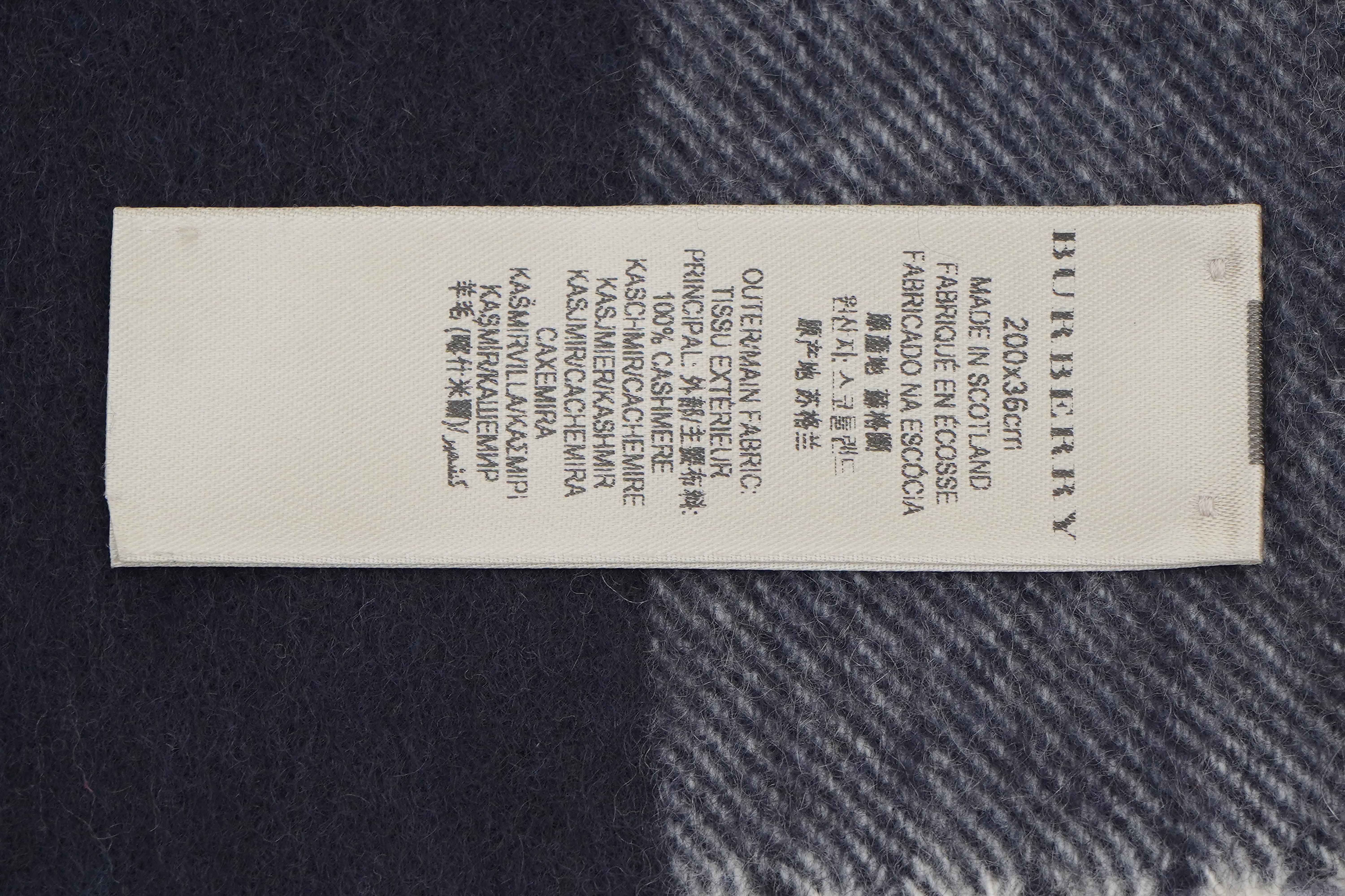 Classic Check Cashmere Blue Scarf