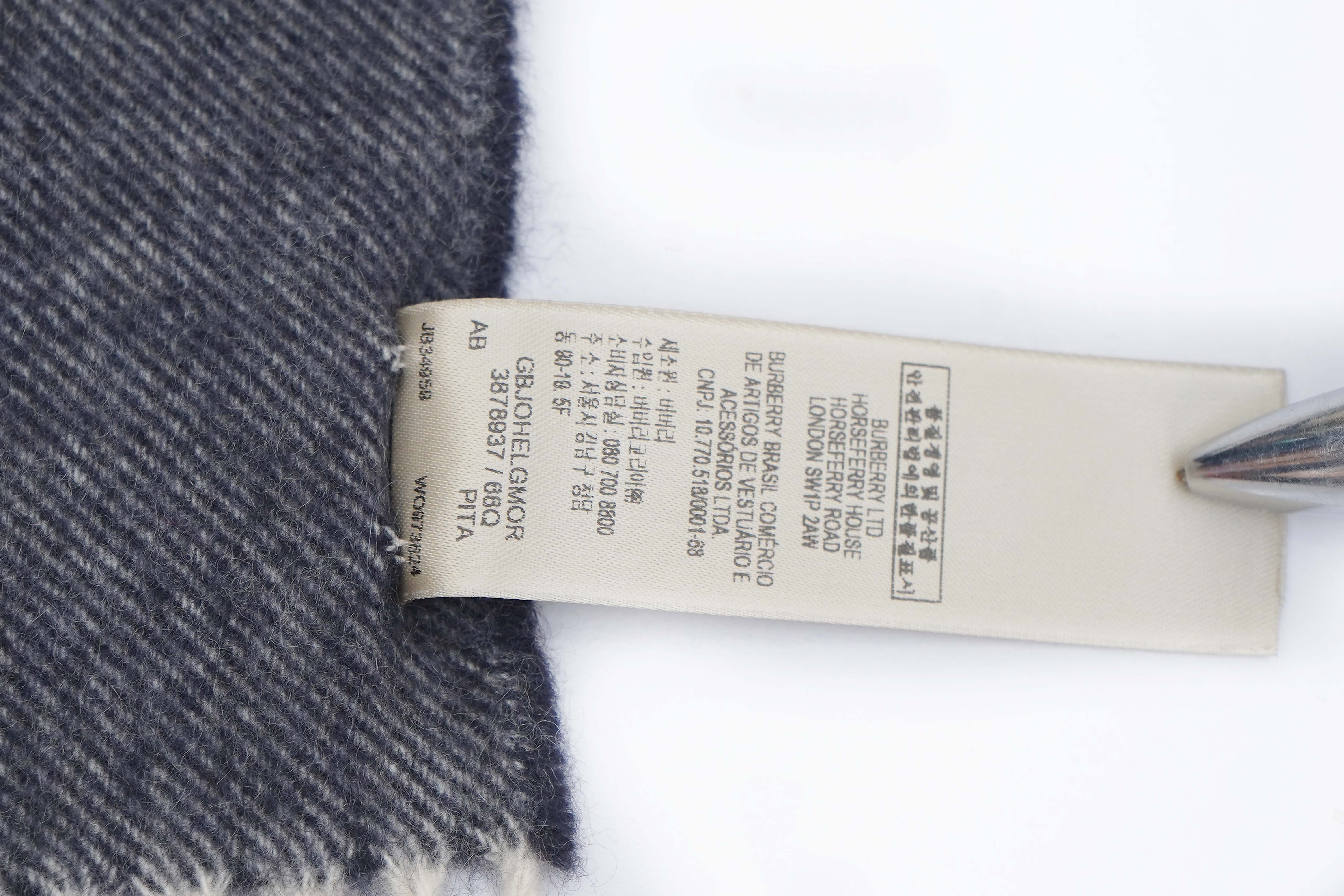 Classic Check Cashmere Blue Scarf