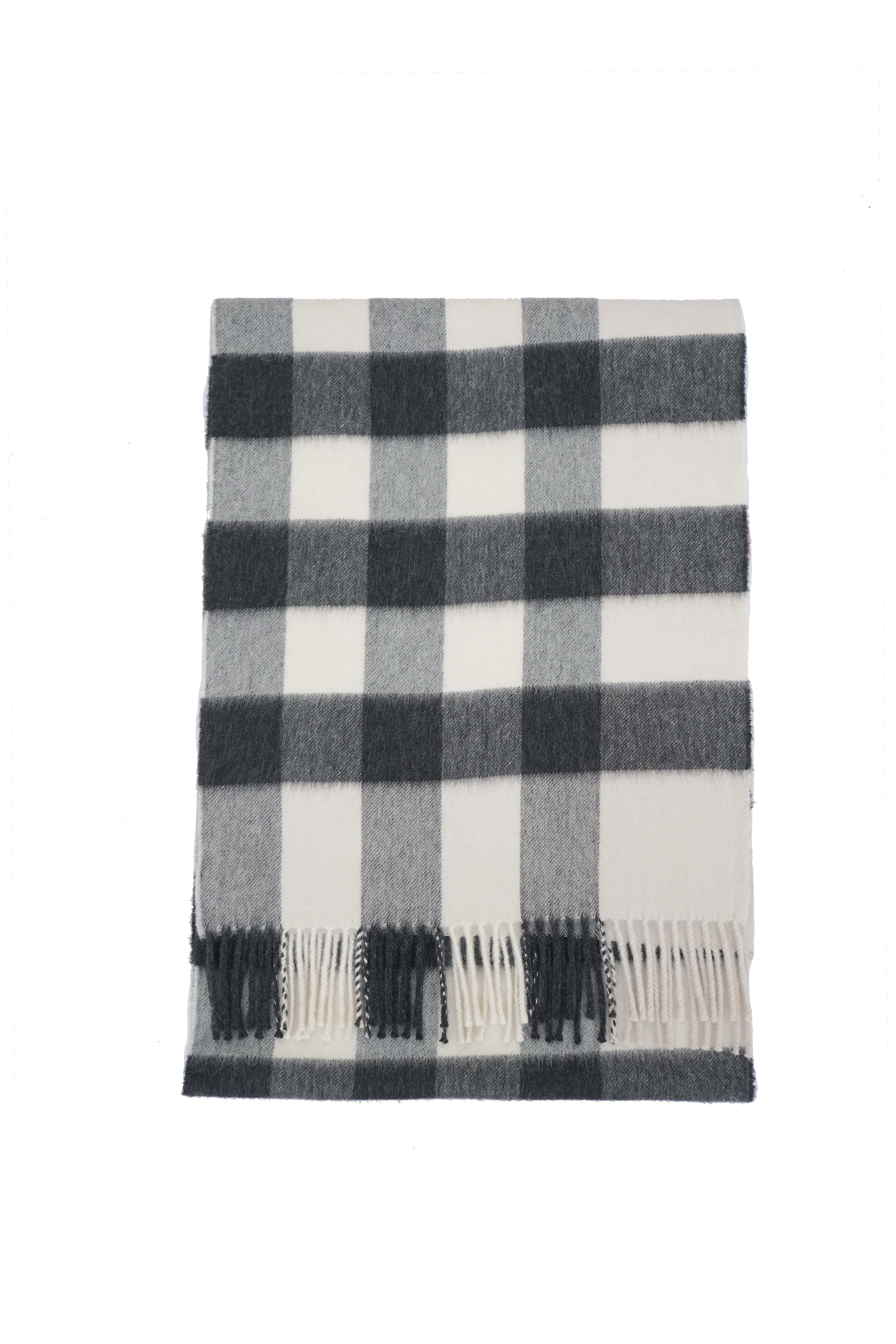 Classic Check Cashmere Ecru Scarf