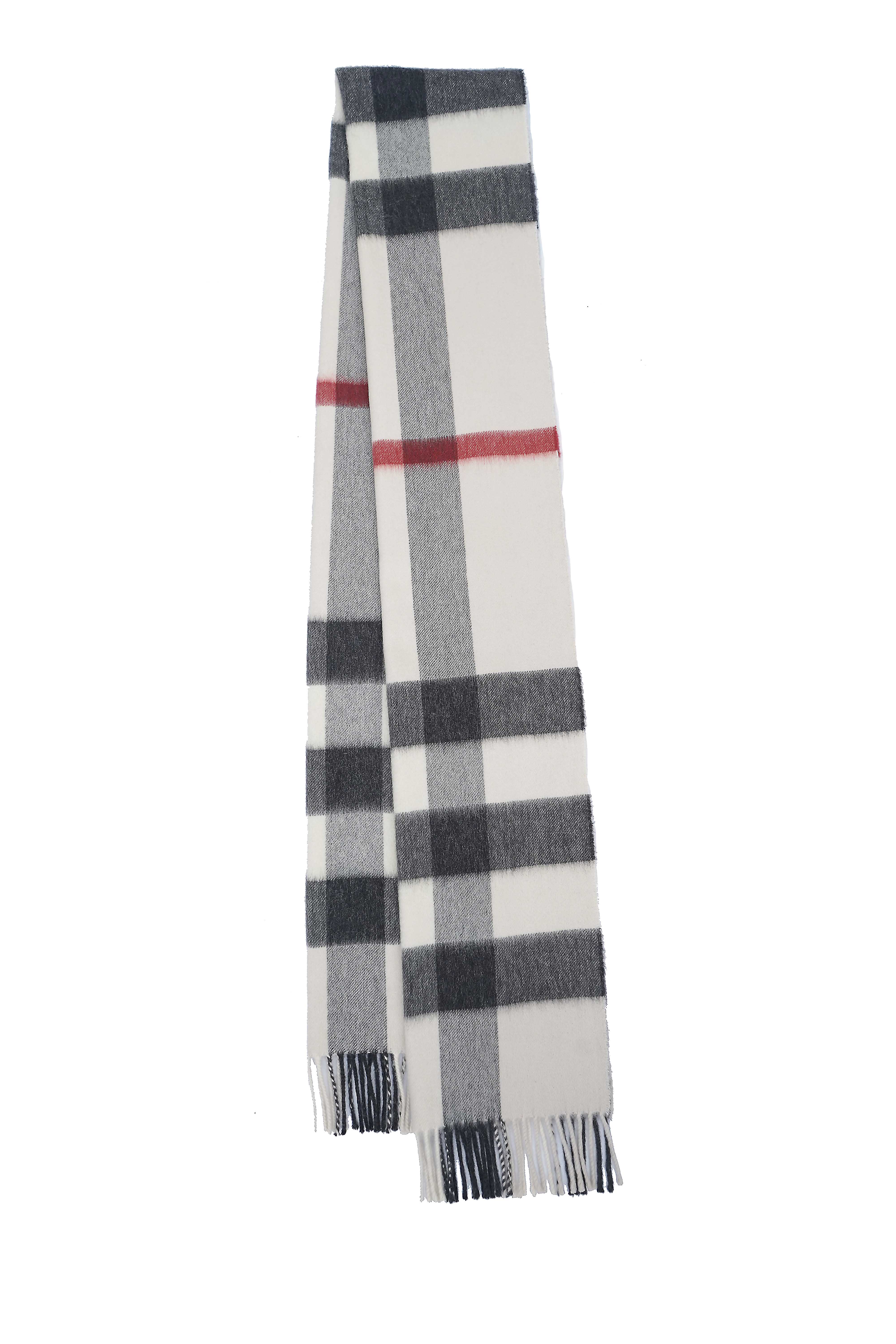 Classic Check Cashmere Ecru Scarf