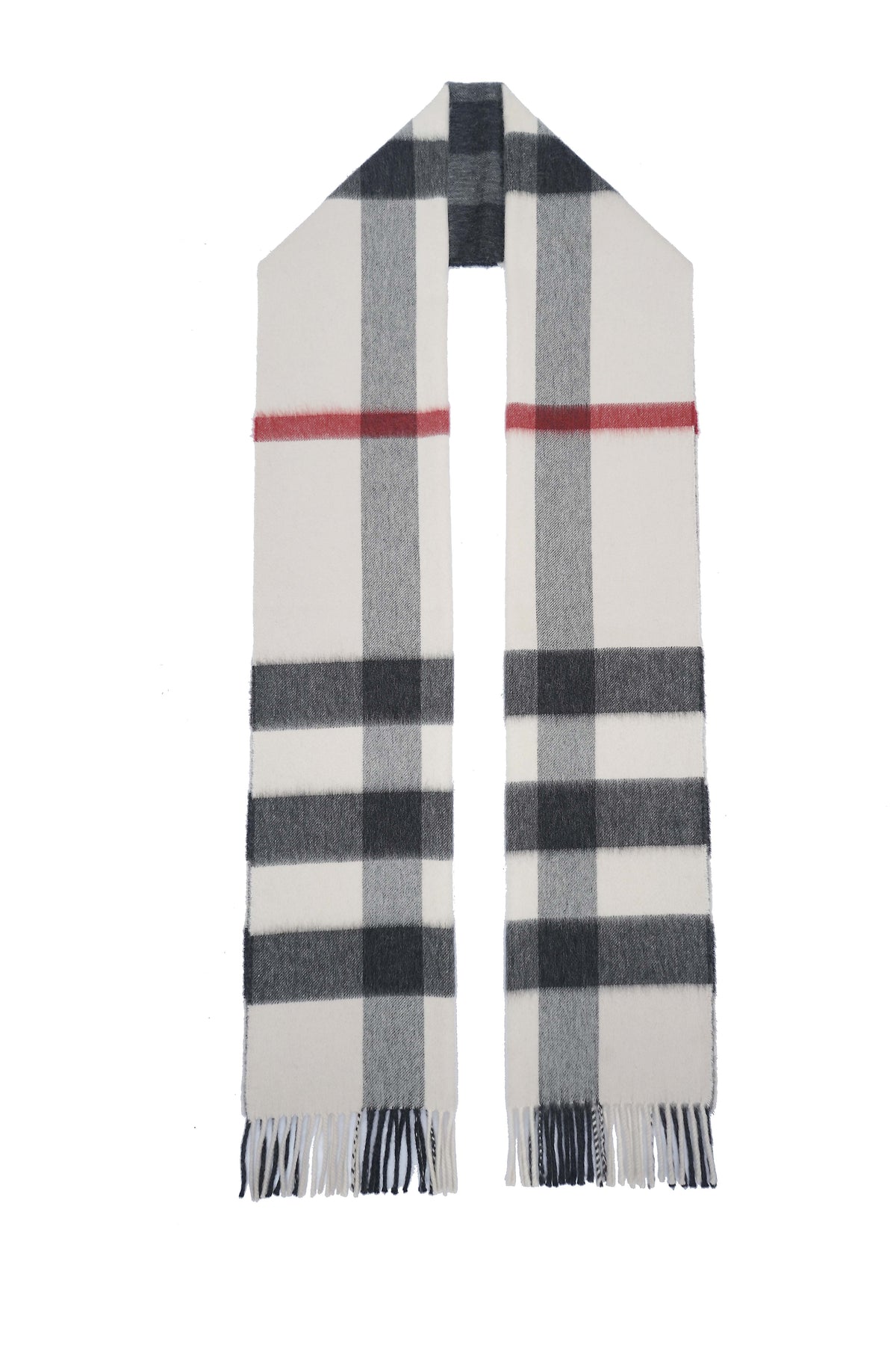 Classic Check Cashmere Ecru Scarf