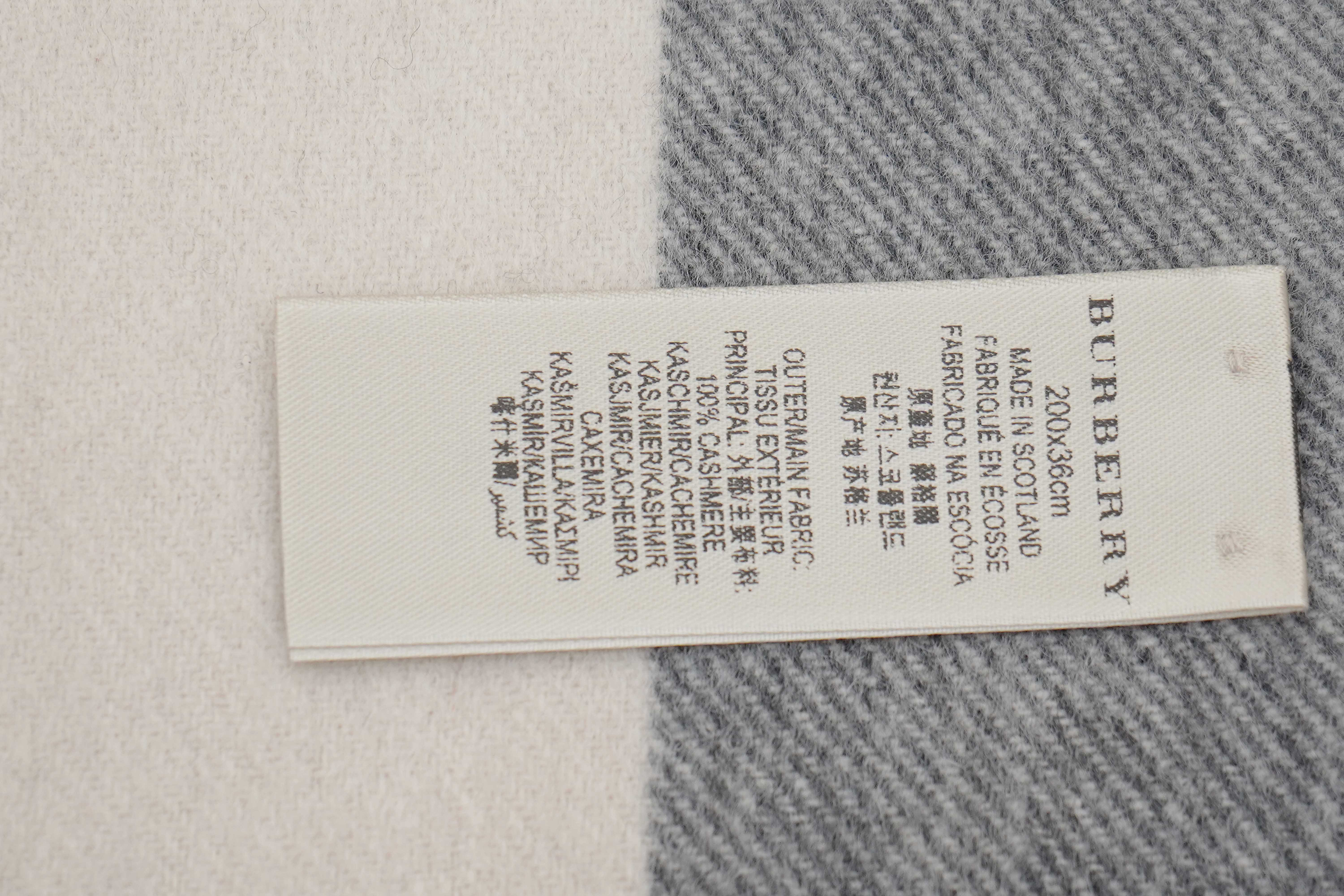 Classic Check Cashmere Ecru Scarf