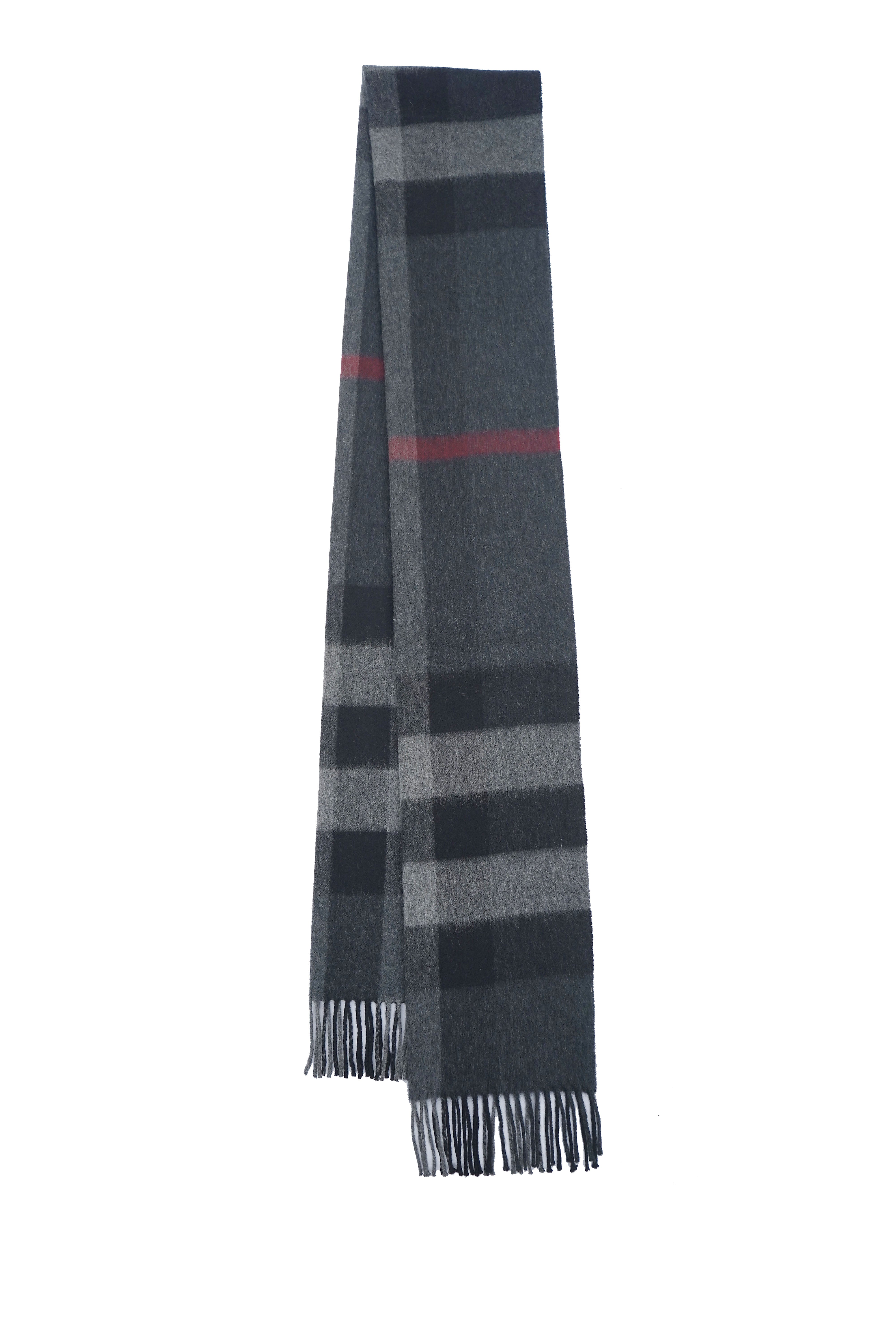 Classic Check Cashmere Dark Grey/Charcoal Scarf