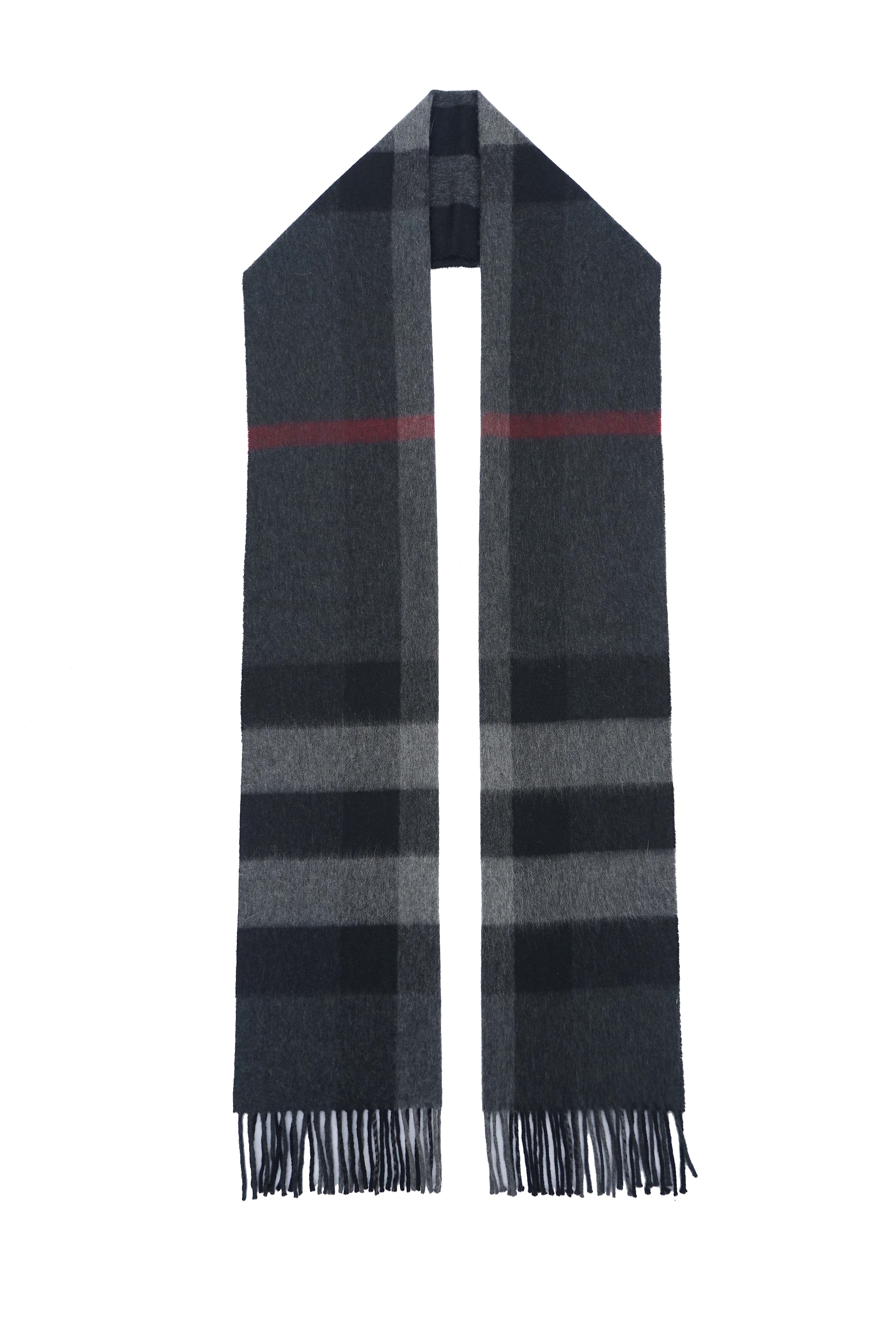 Classic Check Cashmere Dark Grey/Charcoal Scarf