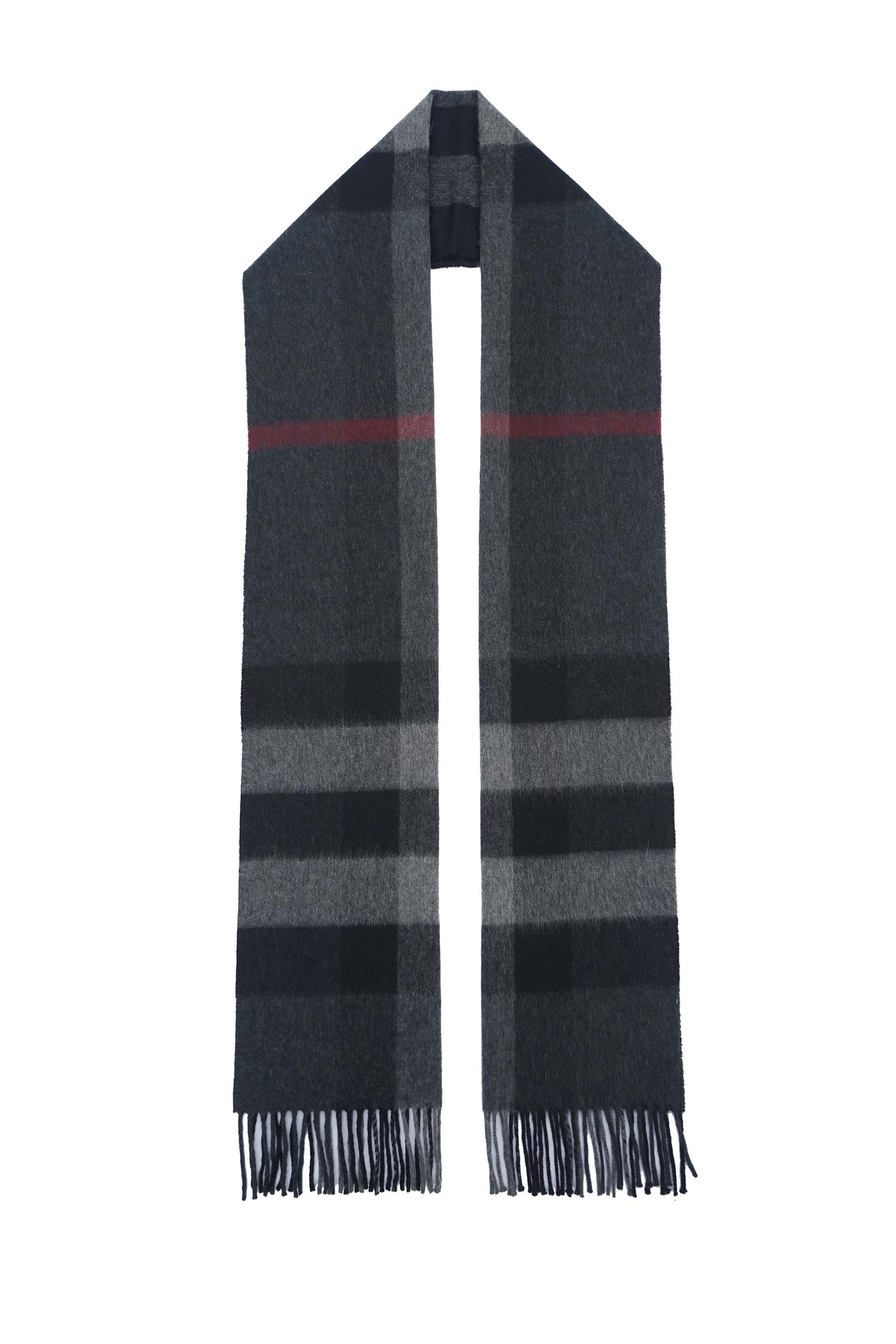 Classic Check Cashmere Dark Grey/Charcoal Scarf