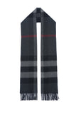 Classic Check Cashmere Dark Grey/Charcoal Scarf