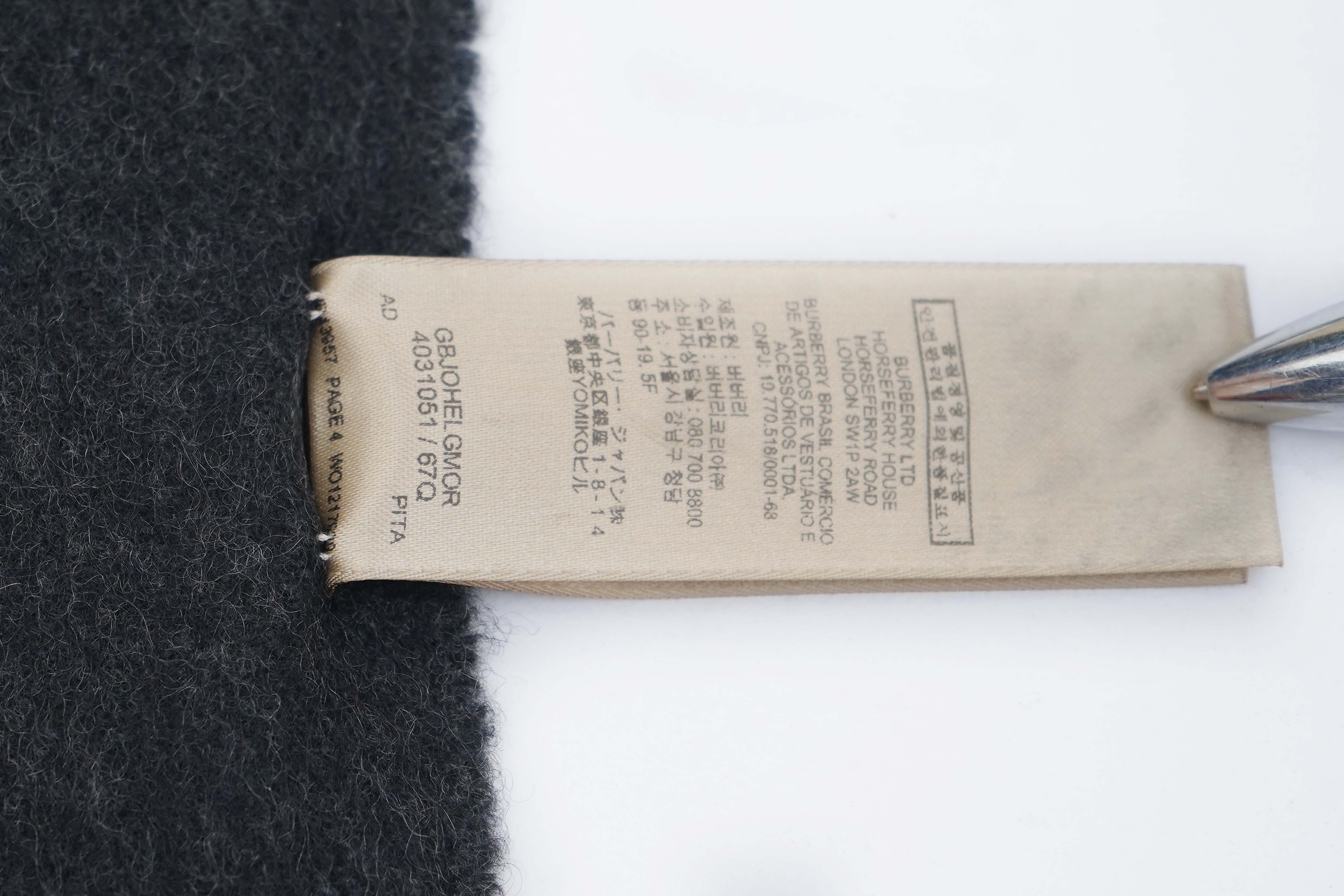 Classic Check Cashmere Dark Grey/Charcoal Scarf