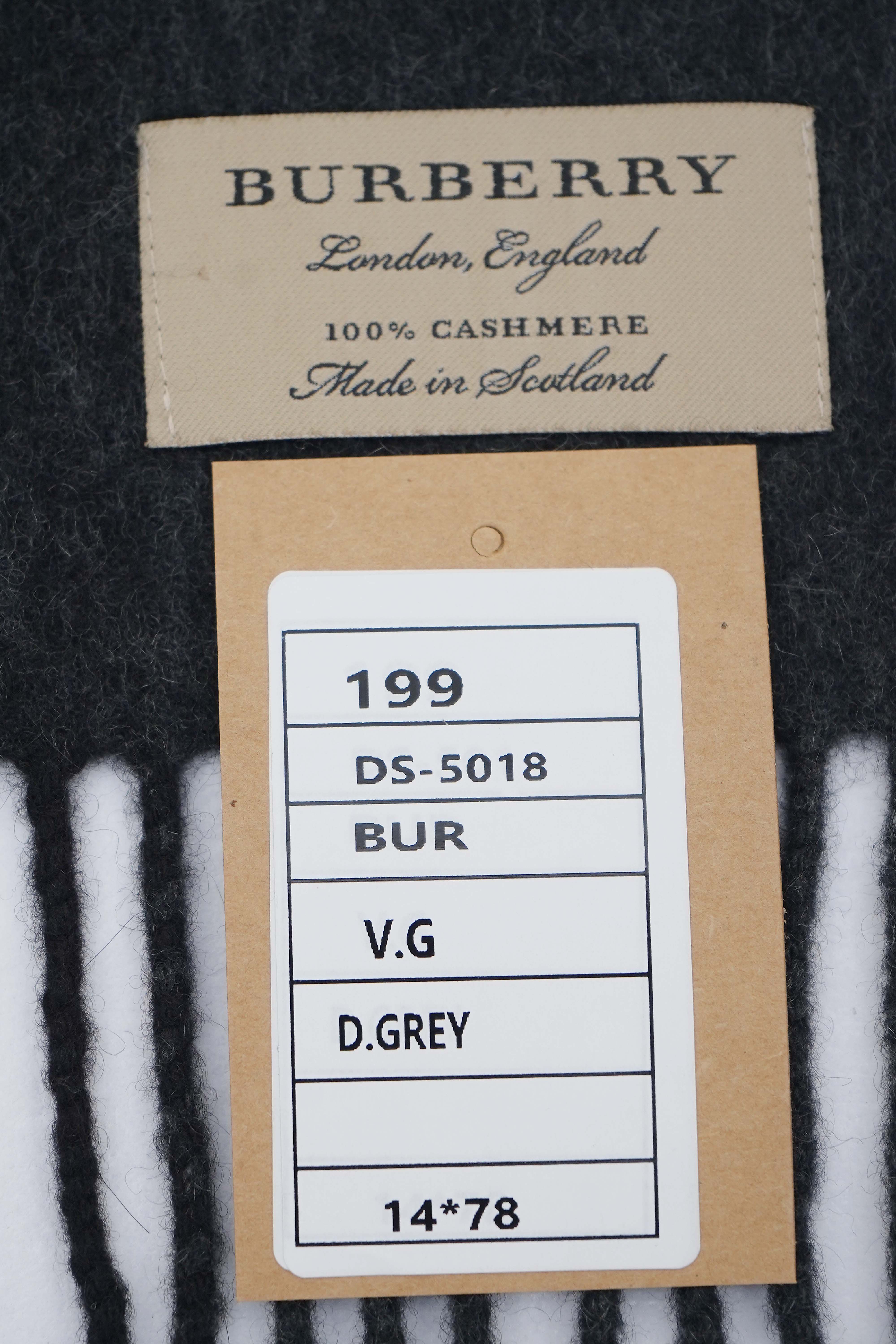 Classic Check Cashmere Dark Grey/Charcoal Scarf