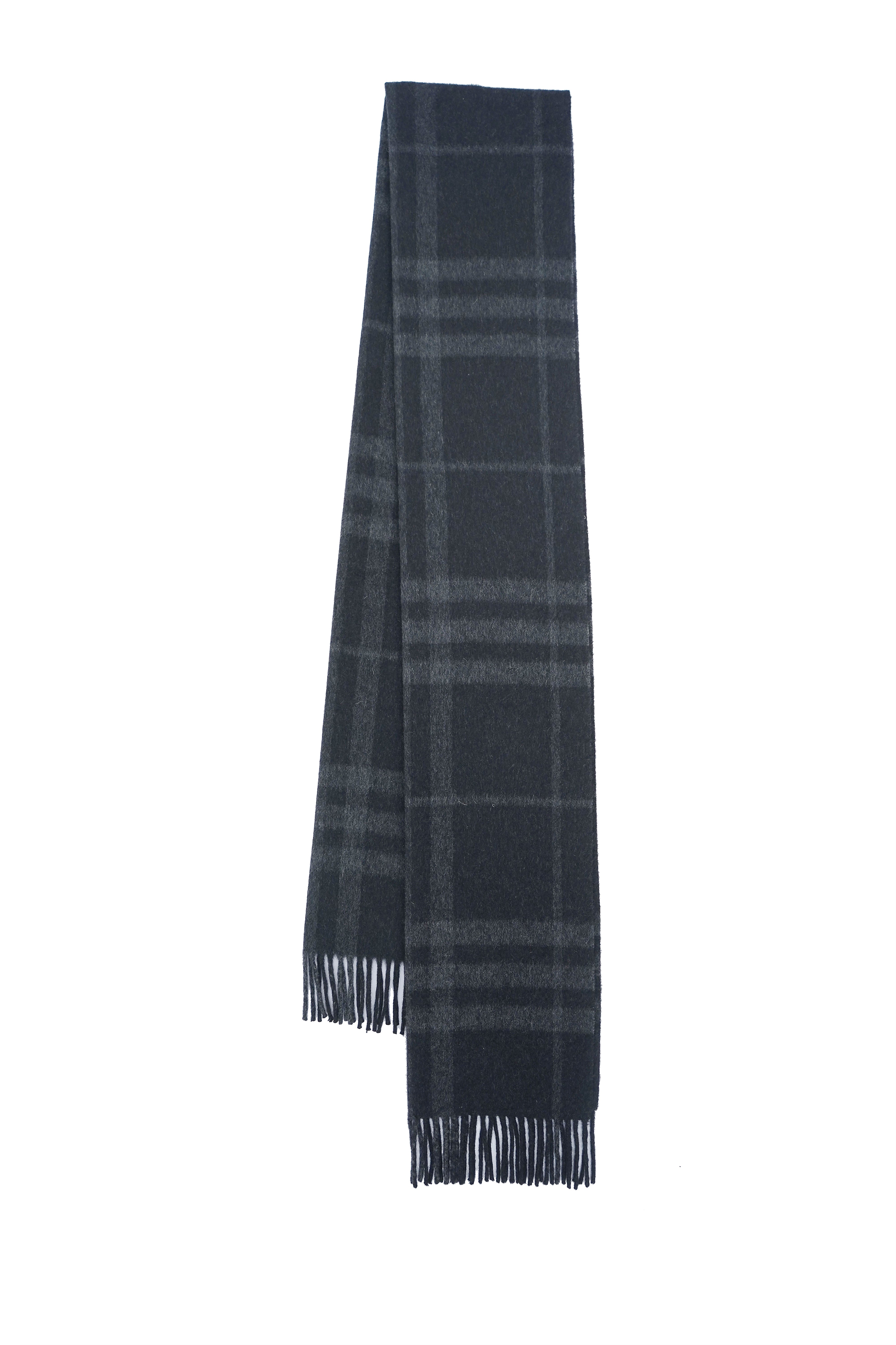 Classic Check Cashmere Dark Grey/Charcoal Scarf