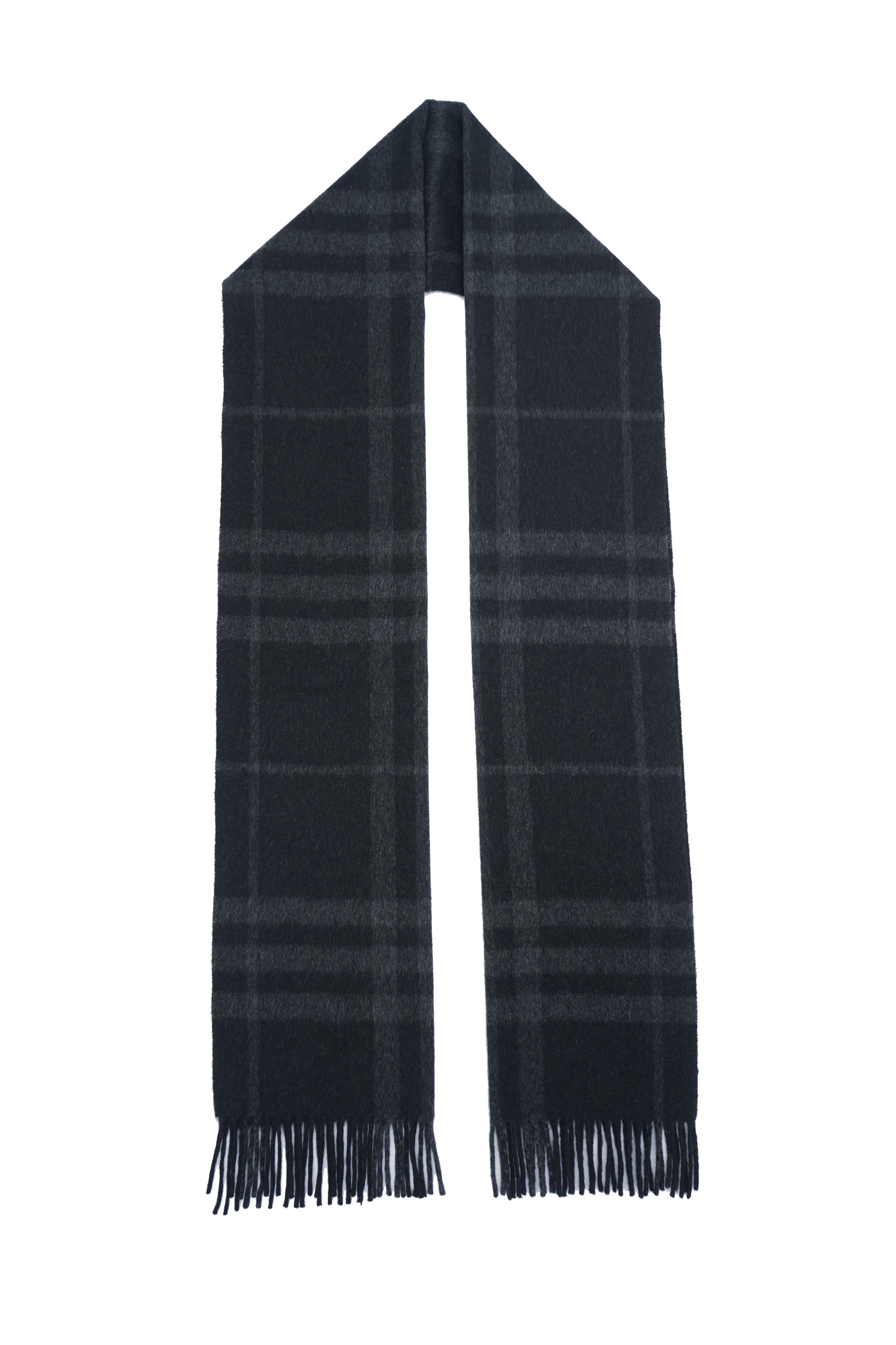 Classic Check Cashmere Dark Grey/Charcoal Scarf