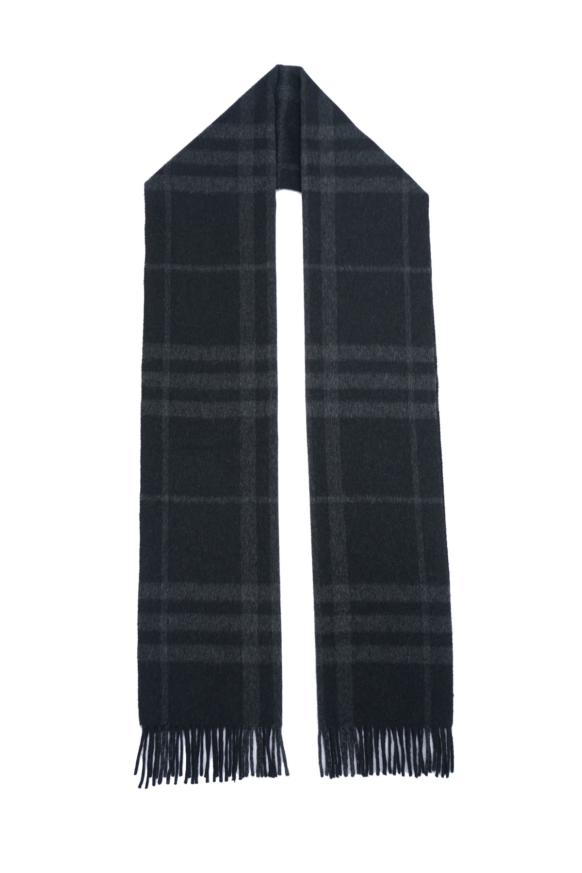 Classic Check Cashmere Dark Grey/Charcoal Scarf