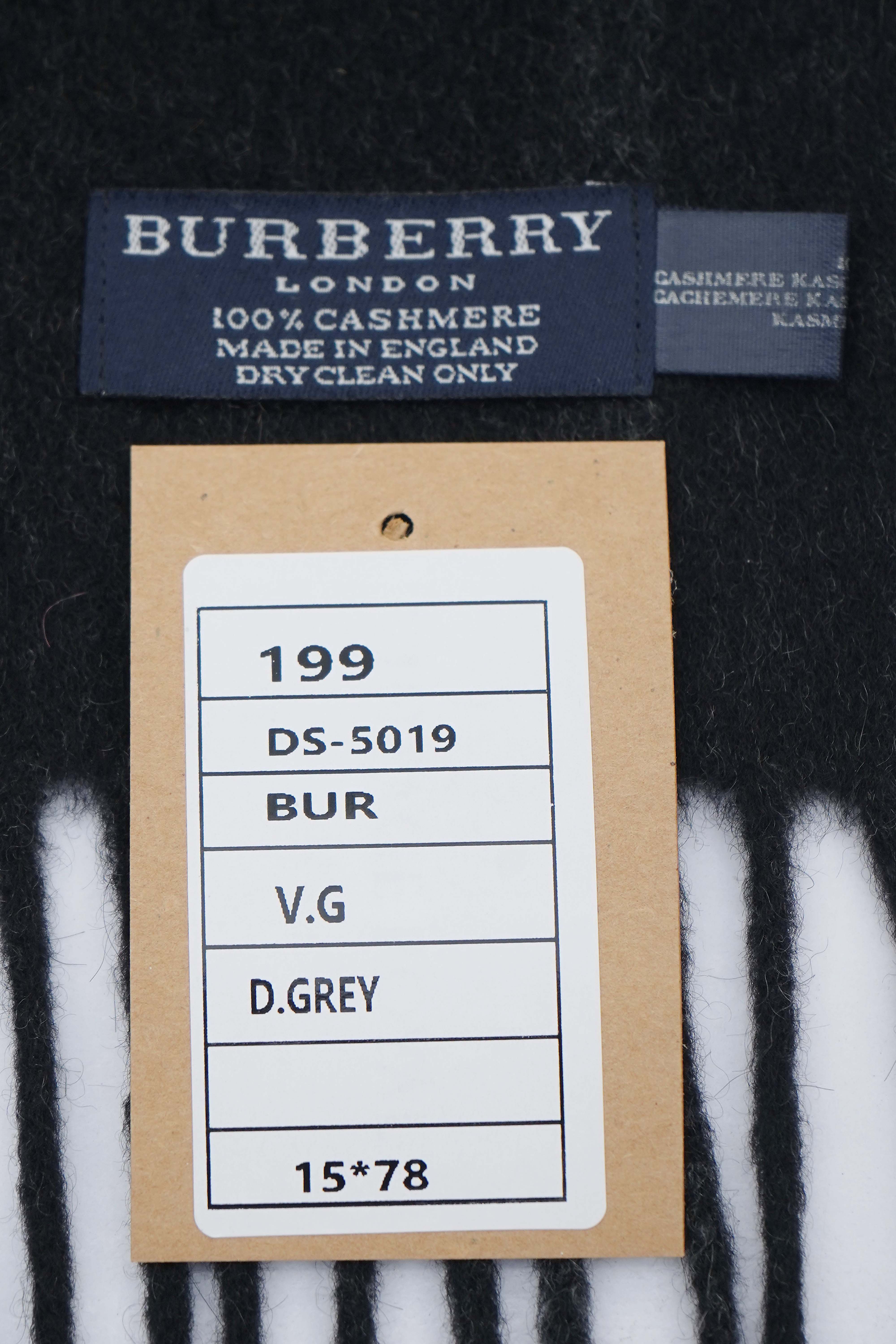 Classic Check Cashmere Dark Grey/Charcoal Scarf