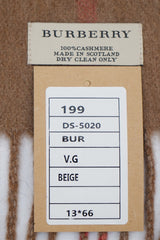 Burberry Pre-Owned Check Cashmere Beige Scarf